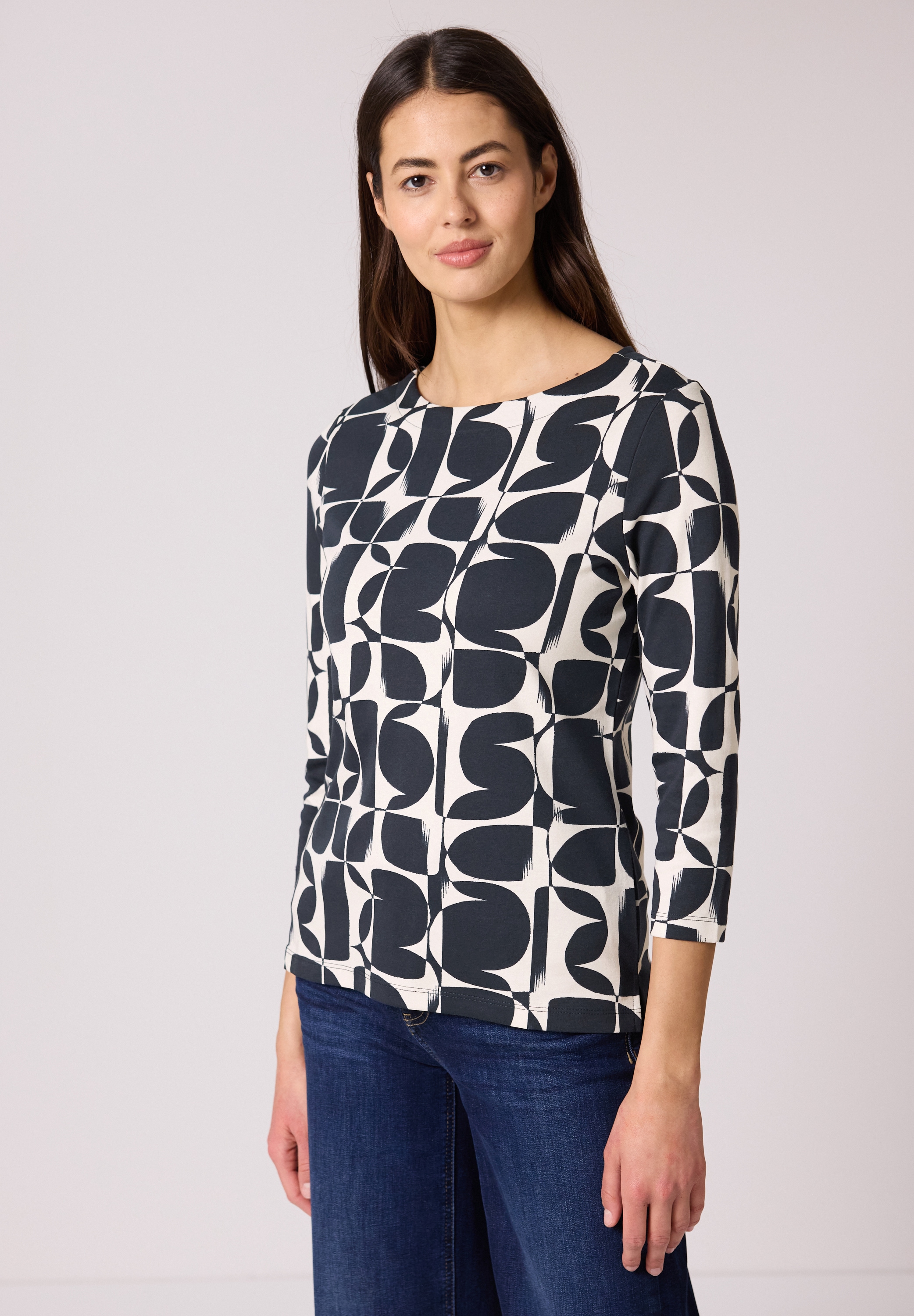 STREET ONE Langarmshirt mit 3/4 Ärmeln günstig online kaufen