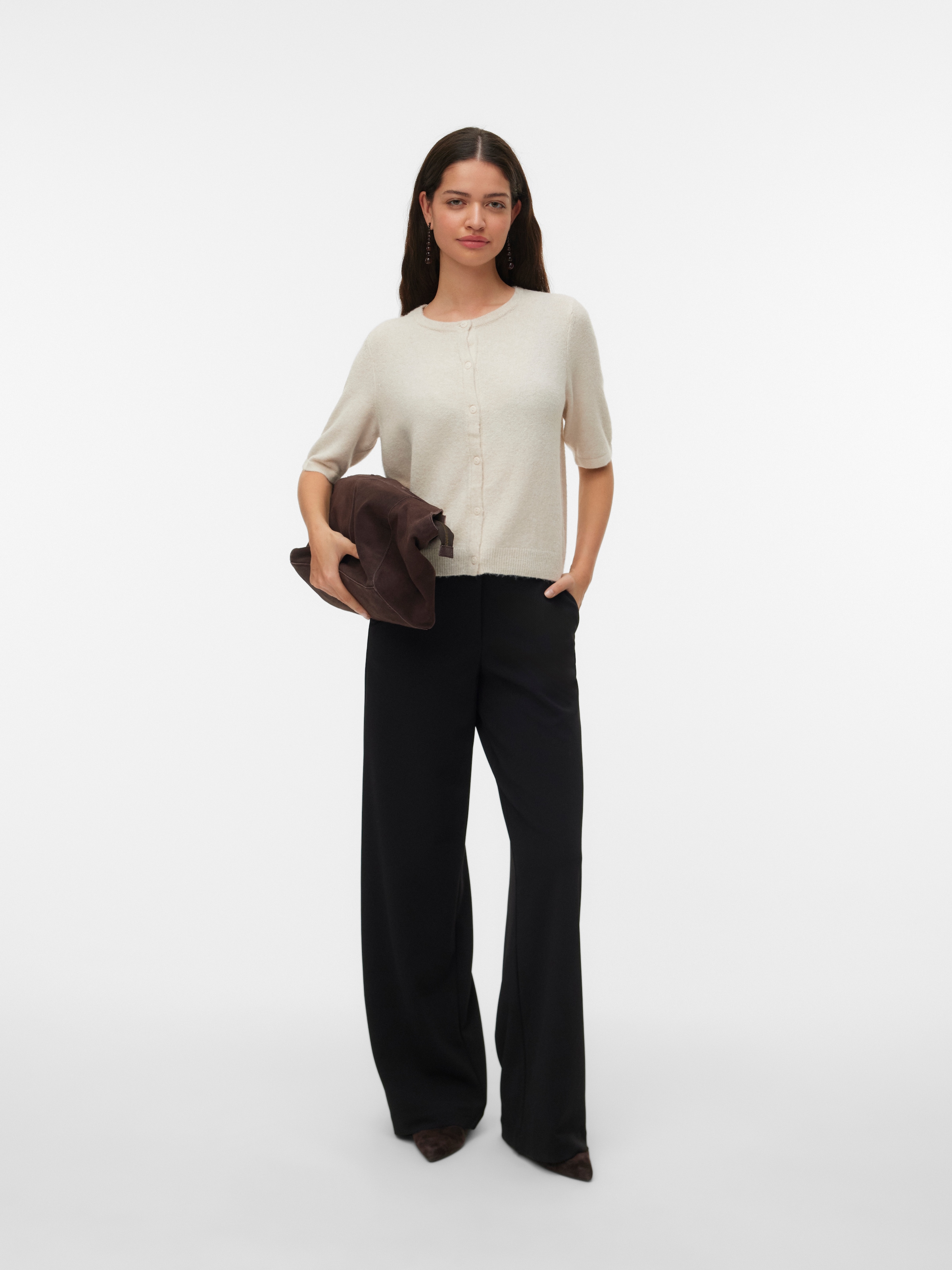 Vero Moda Strickjacke »VMDOFFY 2/4 O-NECK BUTTON CARDIGAN NOOS«