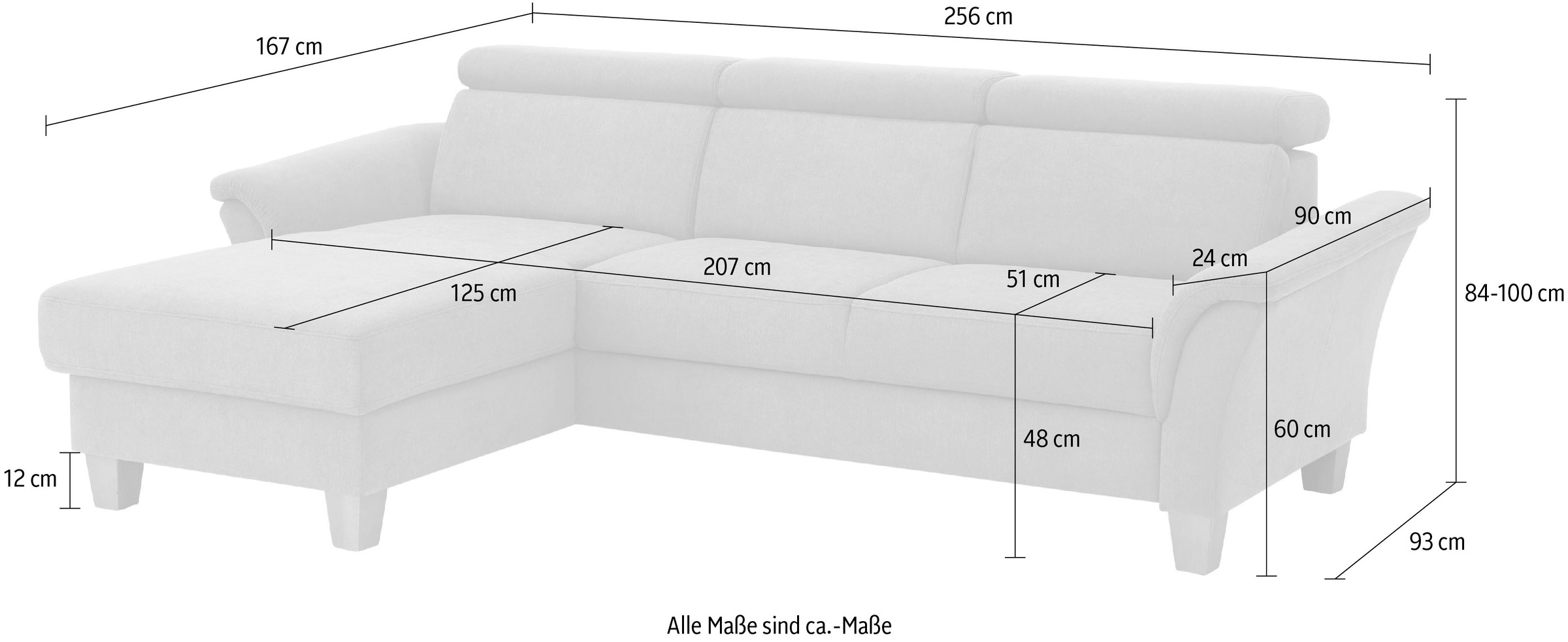 Home affaire Ecksofa »Conville L-Form«, Federkern, wahlweise mit Bettfunktion und Bettkasten bzw. Stauraum