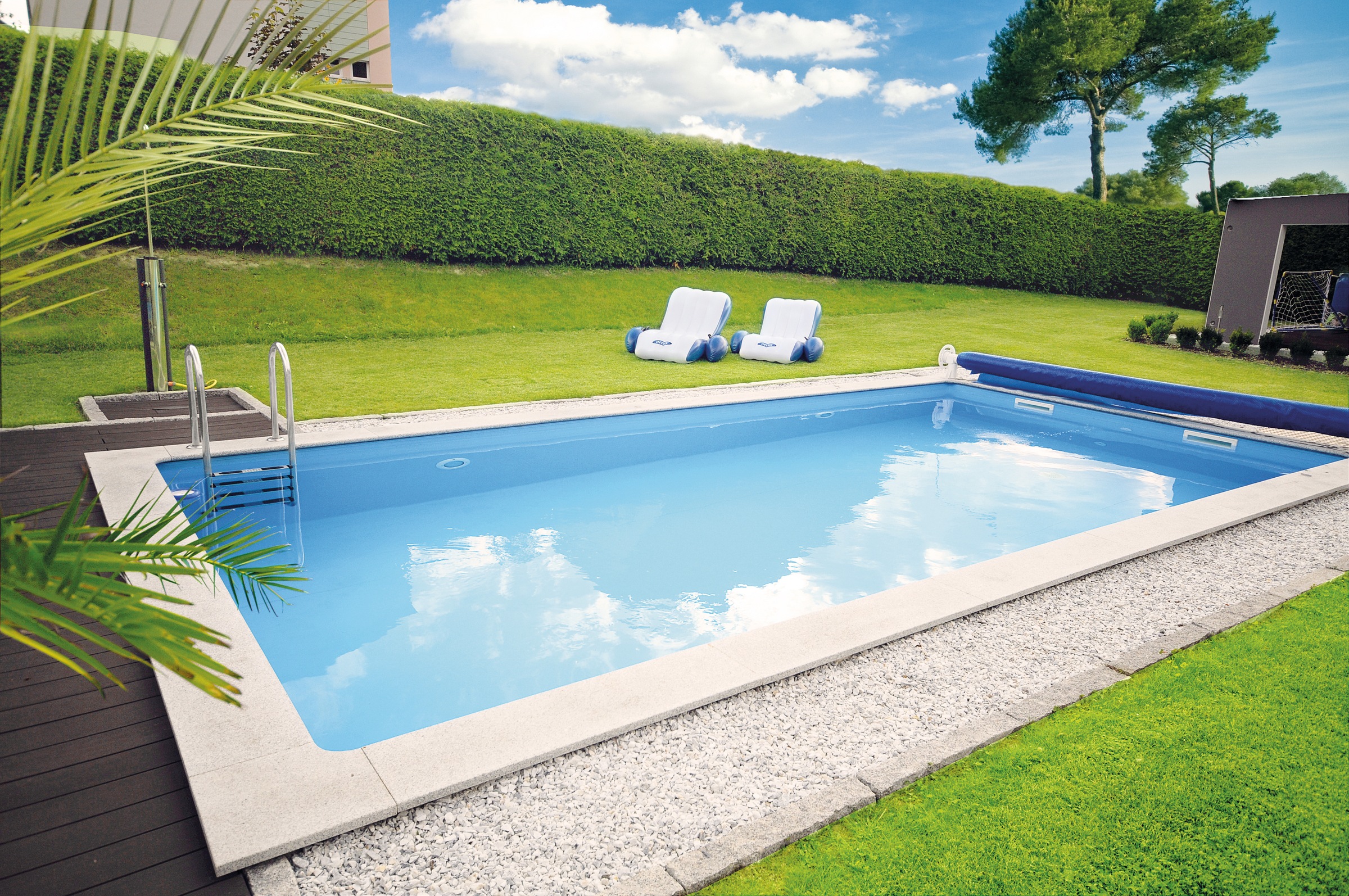 KWAD Rechteckpool "mit Ecktreppe" 8x4, 7x3,5 oder 6x3m Höhe: 1,50m, mit Fol günstig online kaufen