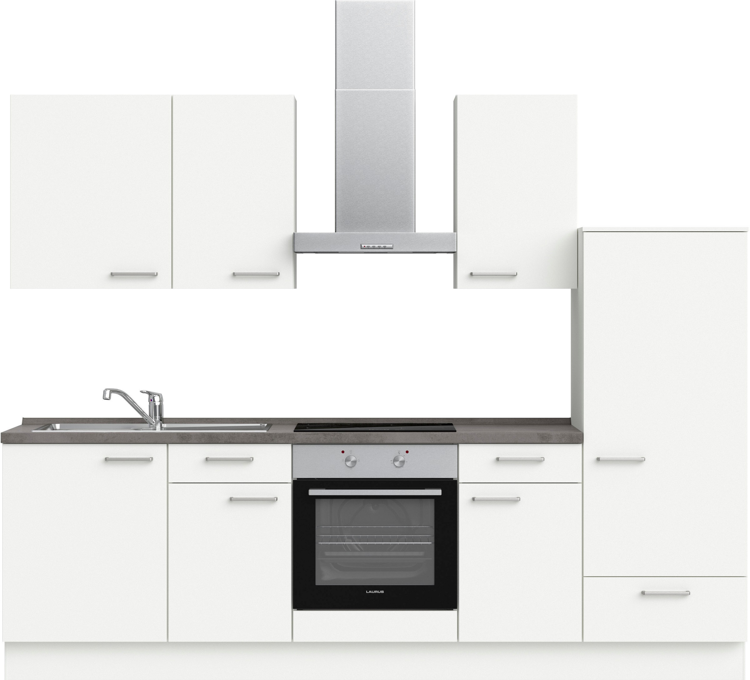 nobilia® elements Küchenzeile »"elements basic"«, vormontiert, Ausrichtung wählbar, Breite 270 cm, mit E-Geräten