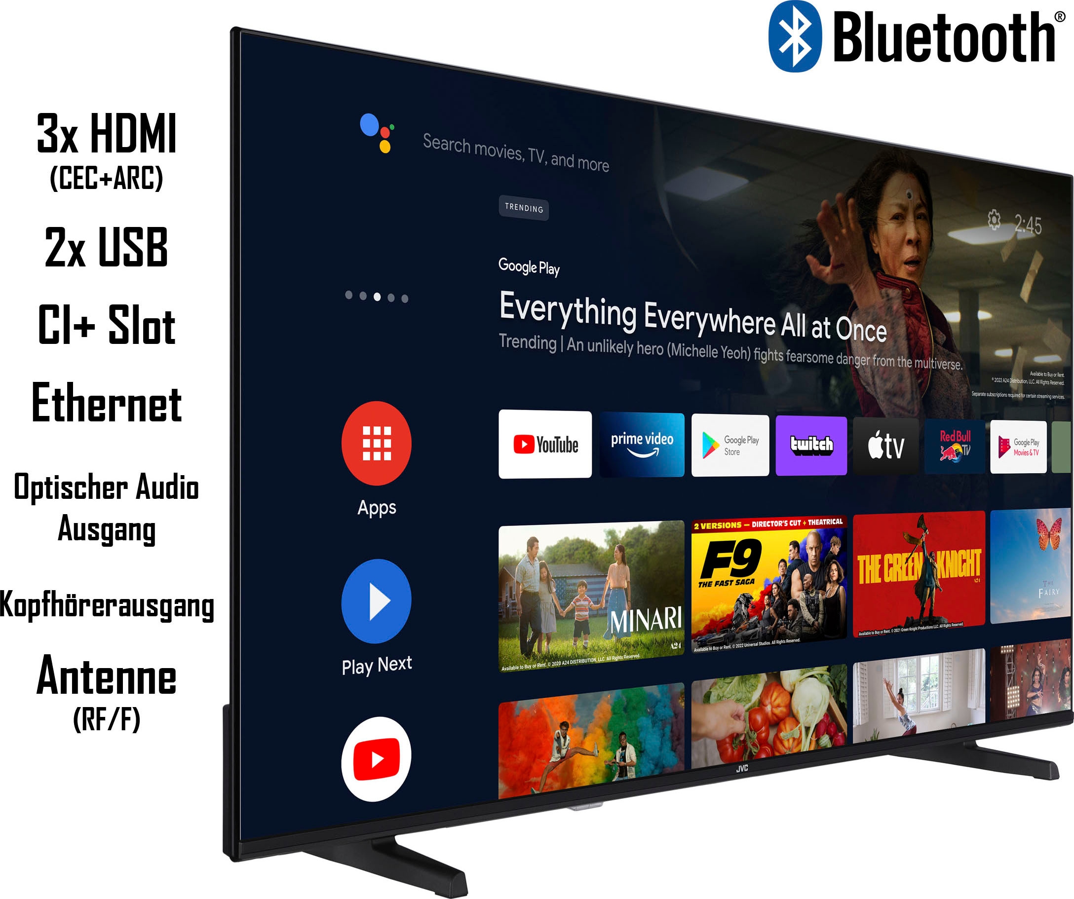JVC LED-Fernseher, 139 cm/55 Zoll, 4K Ultra HD, Android TV-Smart-TV