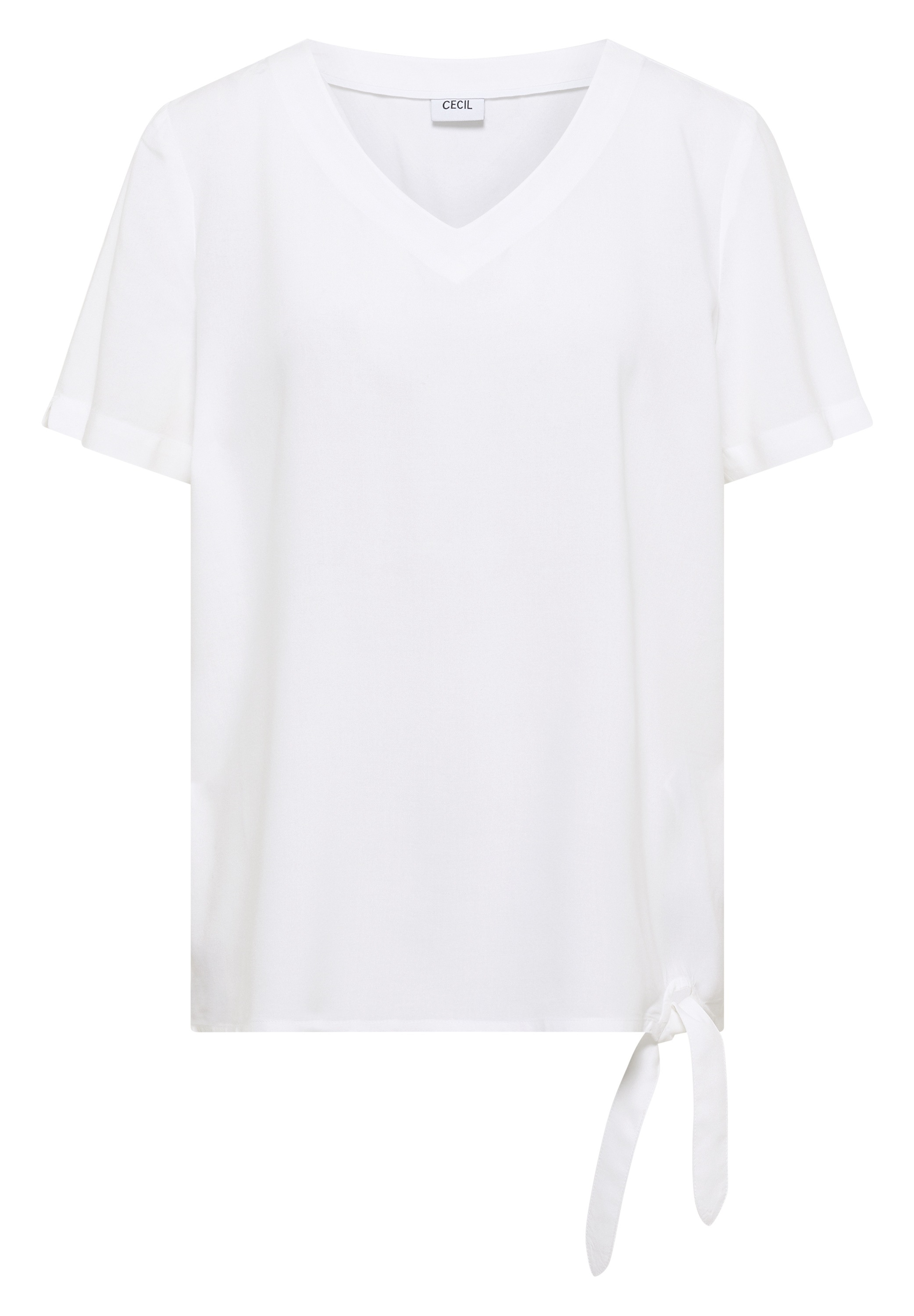 Cecil Kurzarmbluse mit Knotendetail am Saum