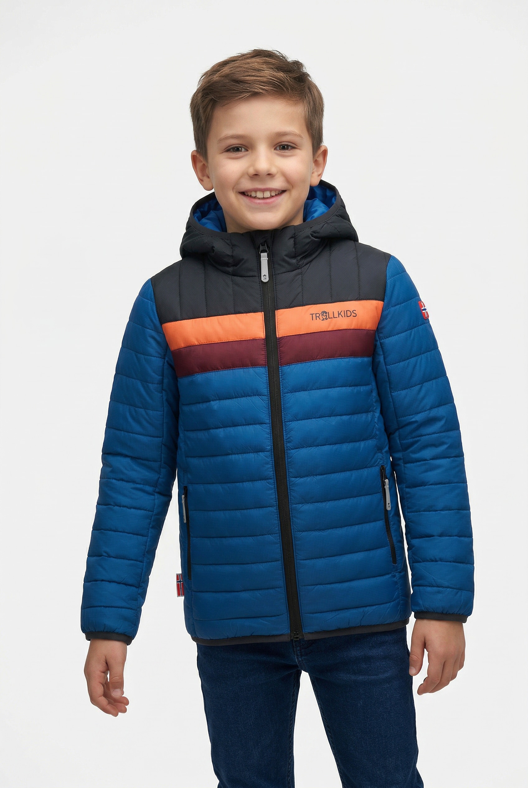 TROLLKIDS Outdoorjacke "Kids Eikefjord Jacket" atmungsaktiv, wasserabweisend, windabweisend, Langarm, normale Länge