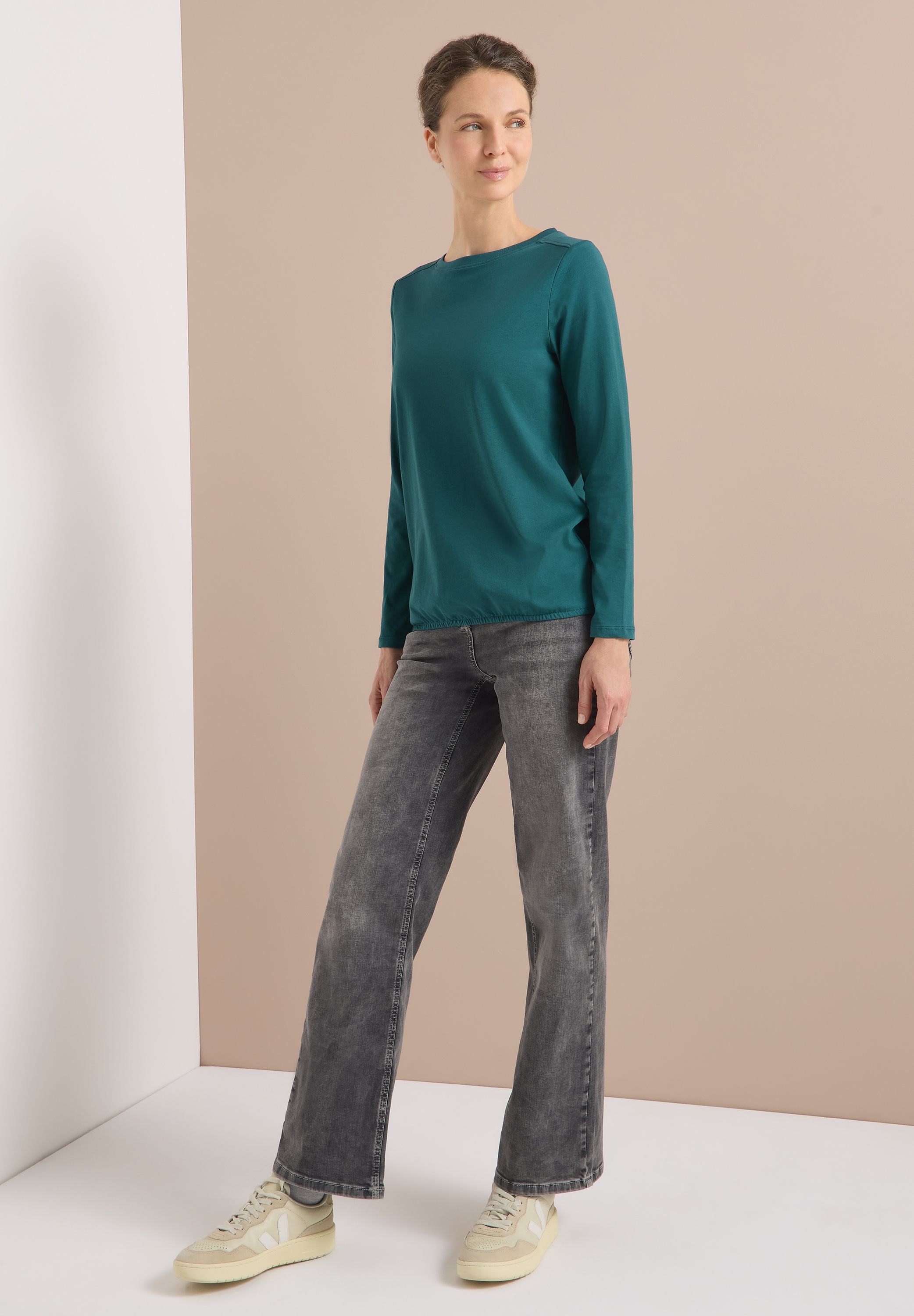 Cecil Langarmshirt aus reiner Baumwolle