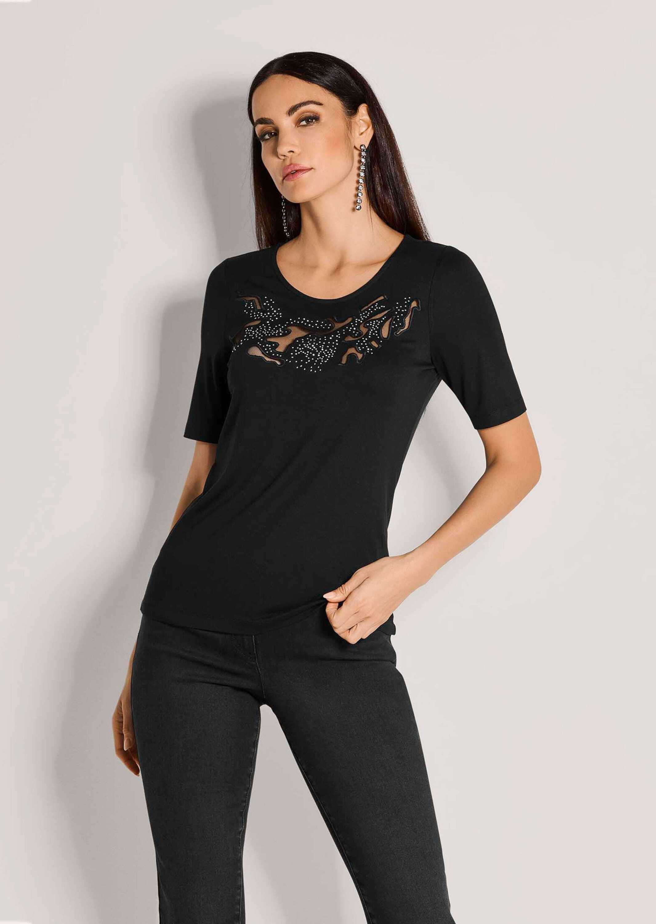 MADELEINE Kurzarmshirt »Shirt Kurzarm-Shirt mit Glanz und Transparenz«