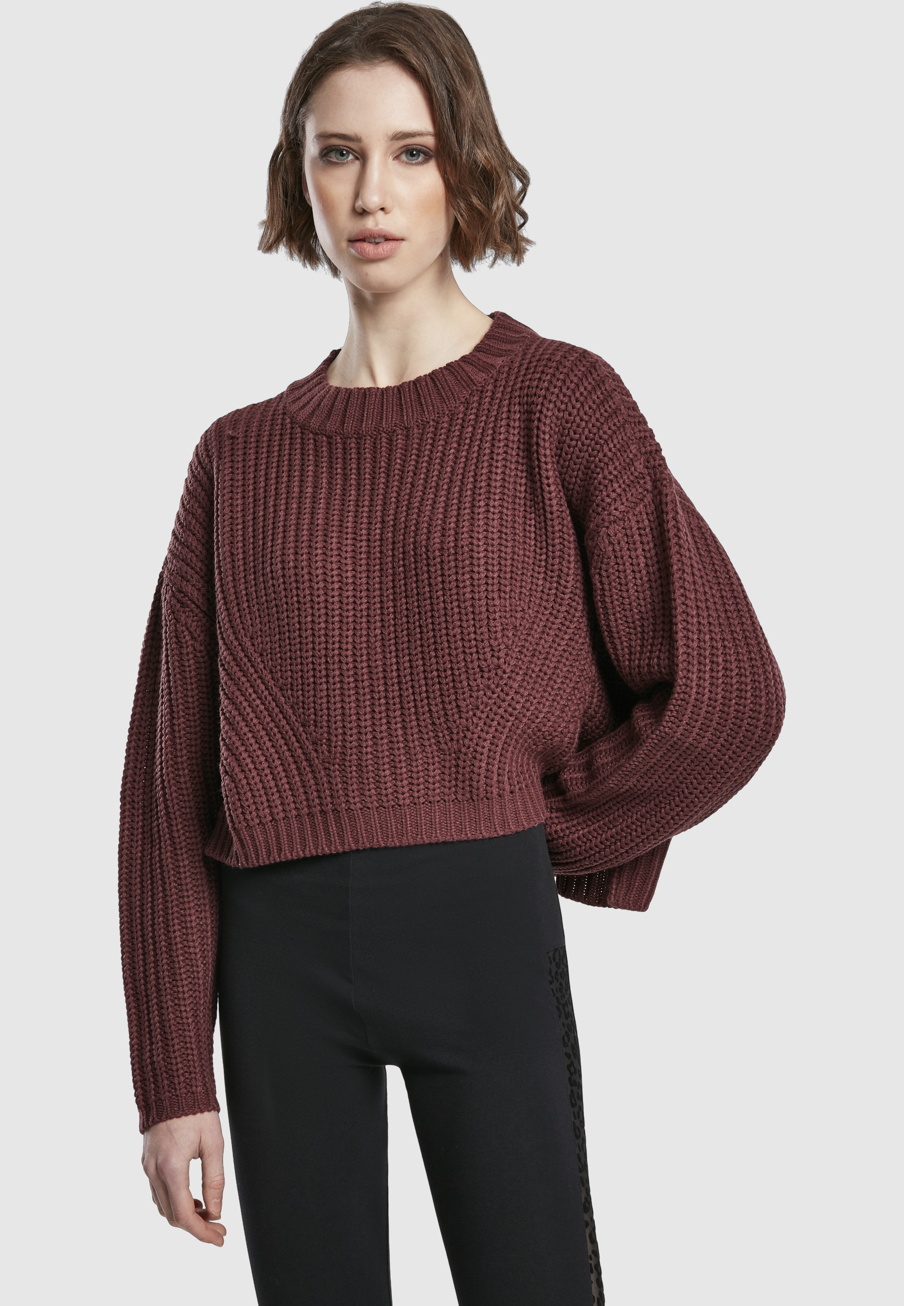 URBAN CLASSICS Rundhalspullover »Urban Classics Damen Ladies Wide Oversize Sweater« 1 Stk.