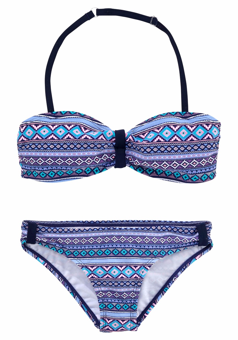 Buffalo Bandeau-Bikini »Karo Kids«, mit unifarbenen Details online kaufen |  BAUR | Neckholder-Bikinis