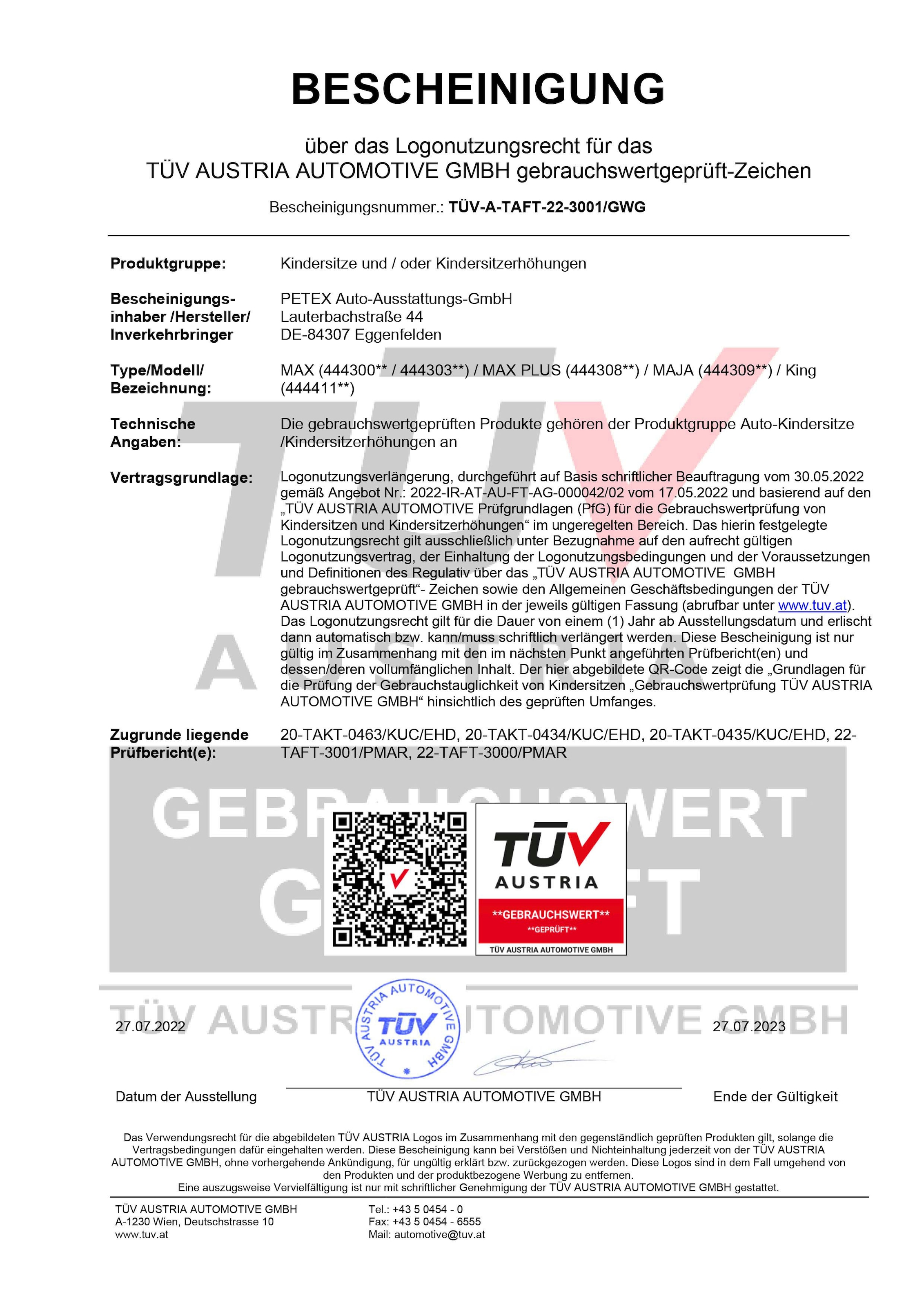 / kaufen (9-36 | III Autokindersitz Petex I 402«, ISOFIX BAUR online »King Klasse / II kg),