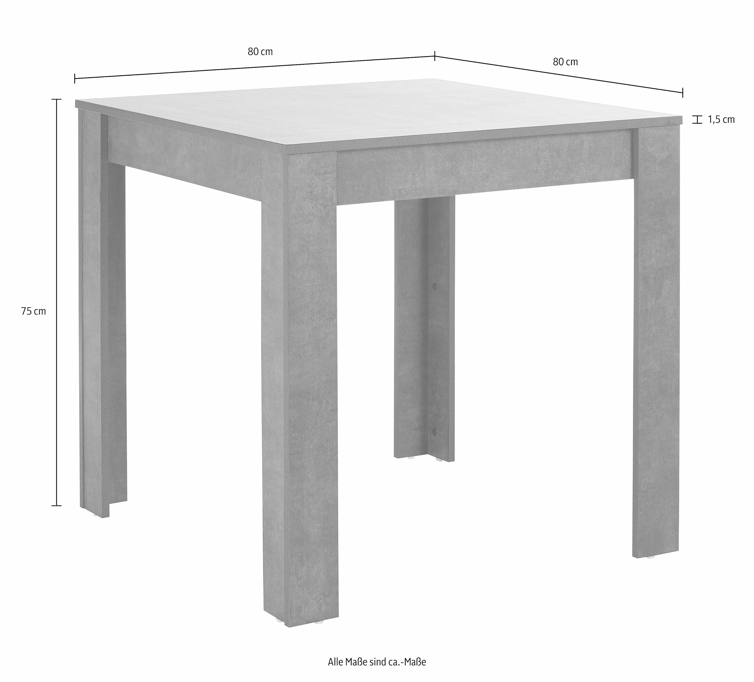 INOSIGN Essgruppe, (Set, 5 tlg.), mit Breite | 80 cm in Tisch schieferfarben, BAUR