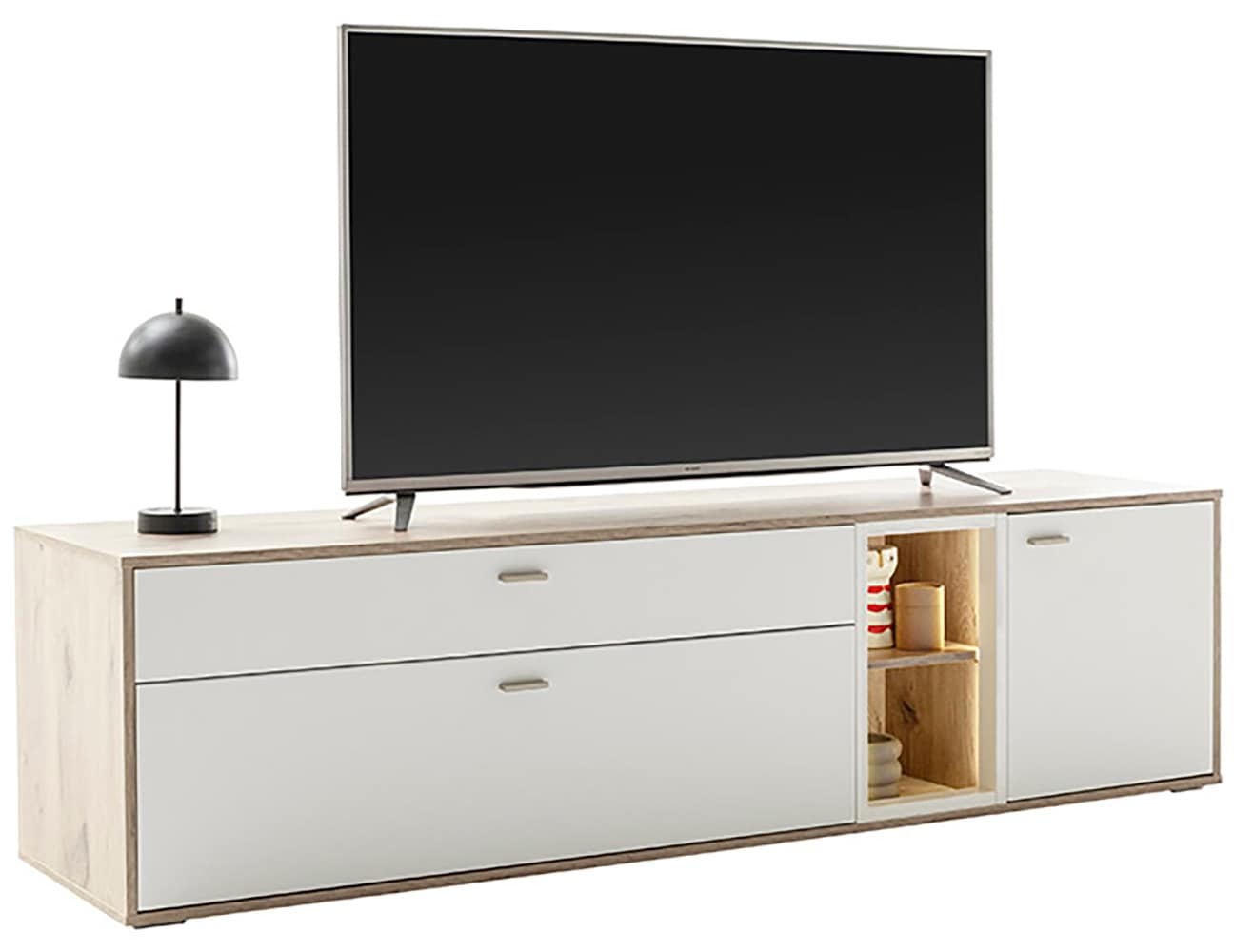 MCA furniture Lowboard »SANTERNO«, mit 1 Tür, 2 Schubkästen, offene Fächer, Fernseher bis 80 Zoll