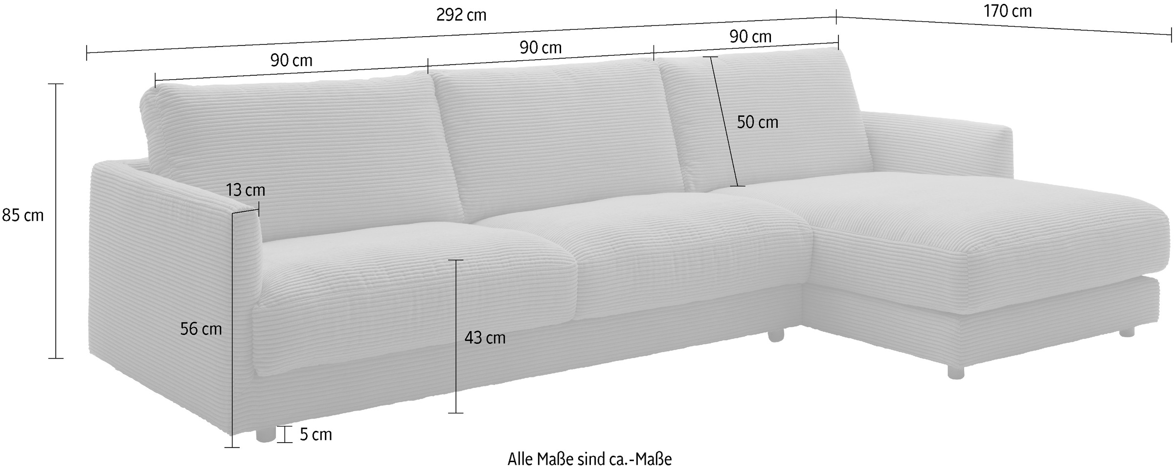 SCHÖNER WOHNEN-Kollektion Ecksofa »Garbo, L-Form, Breite 292 cm«, 5 Jahre Hersteller-Garantie