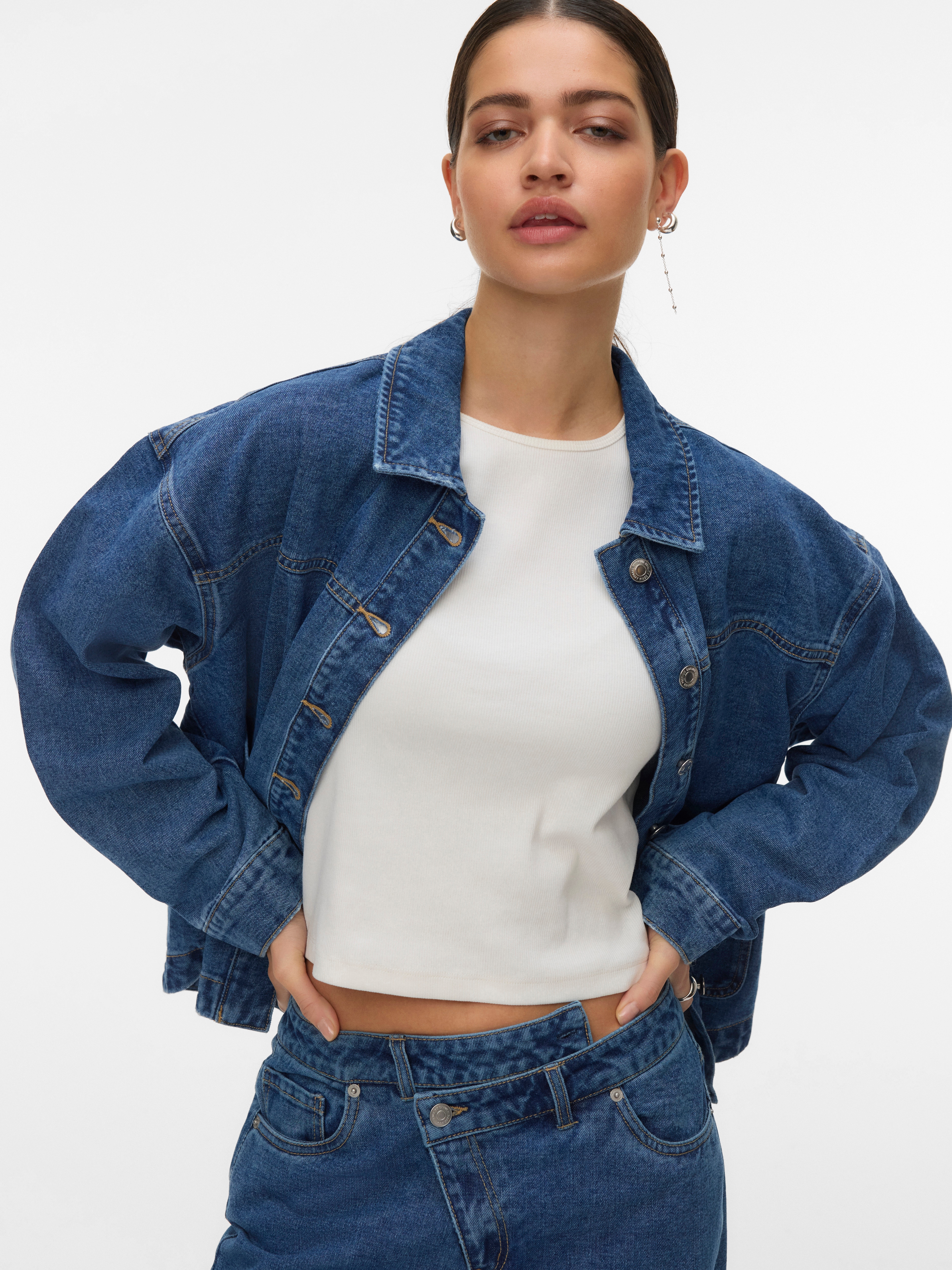 Vero Moda "VMJAMIE LS DENIM SHACKET MIX NOOS" Baumwollmischung