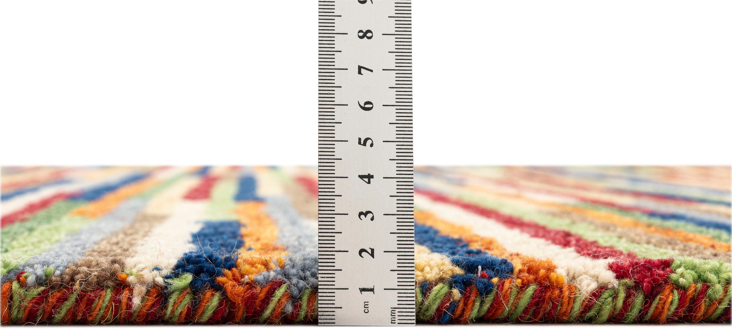 THEKO Wollteppich »Gabbeh Multi, Handweb Teppich, meliert, reine Wolle,«, rechteckig, 15 mm Höhe, Wohnzimmer, Schlafzimmer, Esszimmer