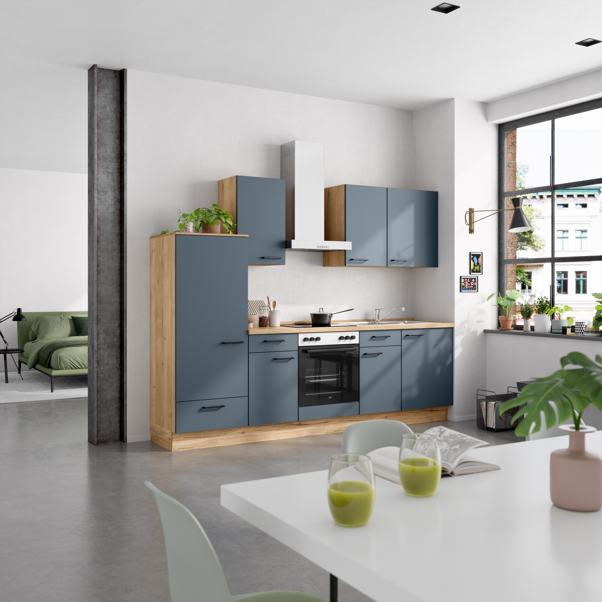 nobilia® Küchenzeile »"Easytouch I"«, vormontiert, Ausrichtung wählbar, Breite 270 cm, wahlw. mit E-Geräten
