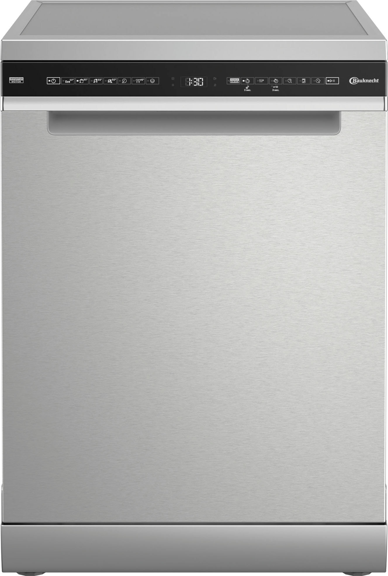 BAUKNECHT Standgeschirrspüler "B7F HS51 X", B:60cm H:85cm T:59cm, silber, Geschirrspüler, MaxiSpace – bietet Platz für große Pizzateller mit 32 cm