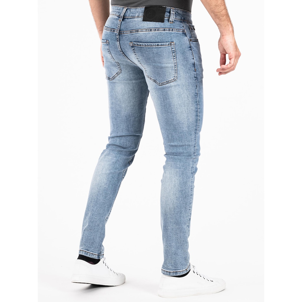 PEAK TIME Slim-fit-Jeans »München«, Herren Jeans mit Stretch-Bund und Destroyed-Optik