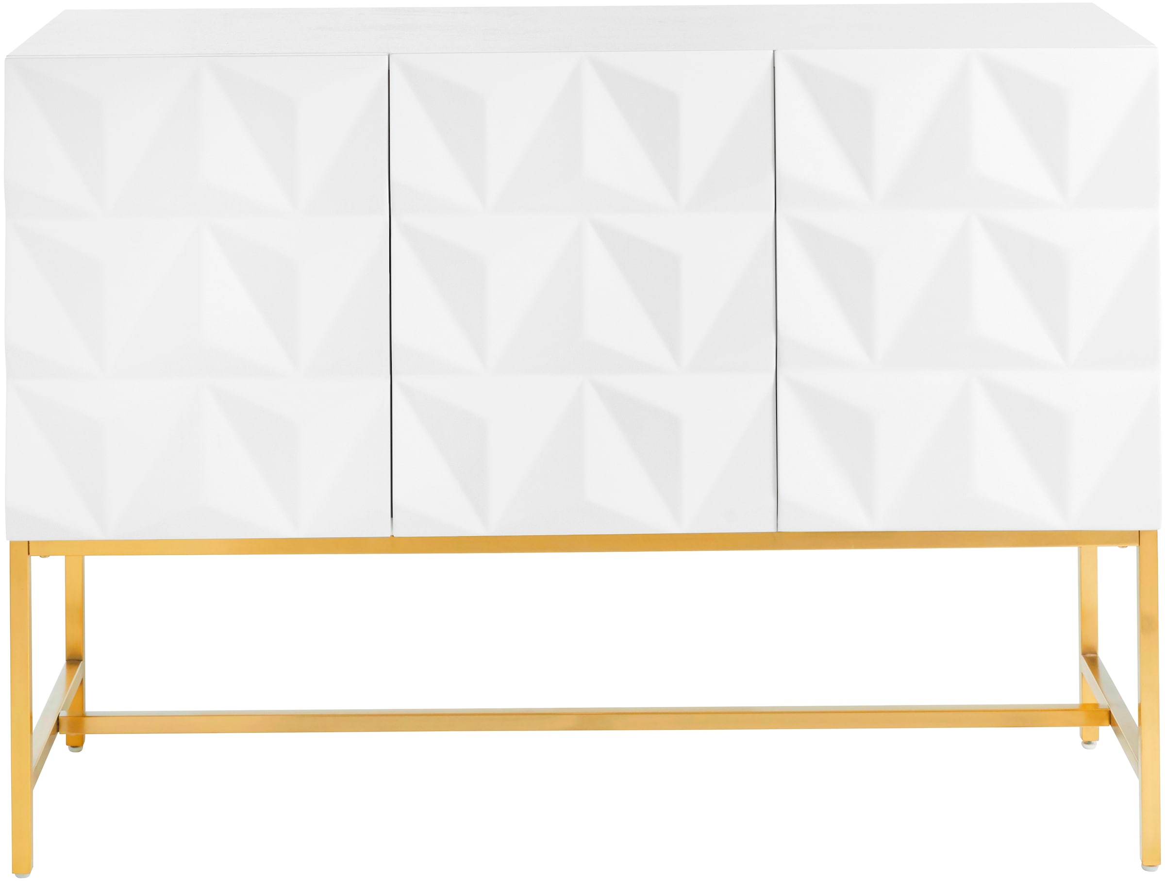 Leonique Sideboard »Rovuma«, in 3D-Optik und goldfarbenem Metallgestell