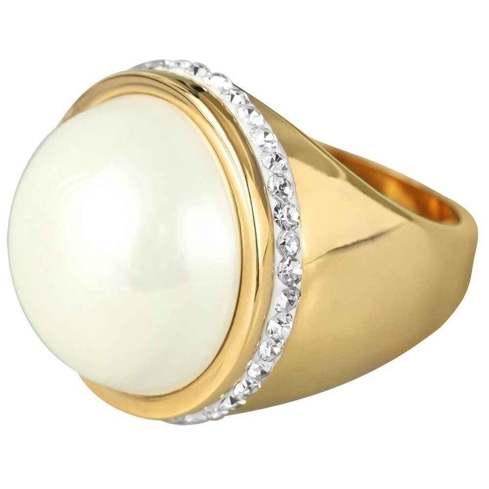 Adelia´s Fingerring »Damen Ring aus Edelstahl mit Strass Steinchen«