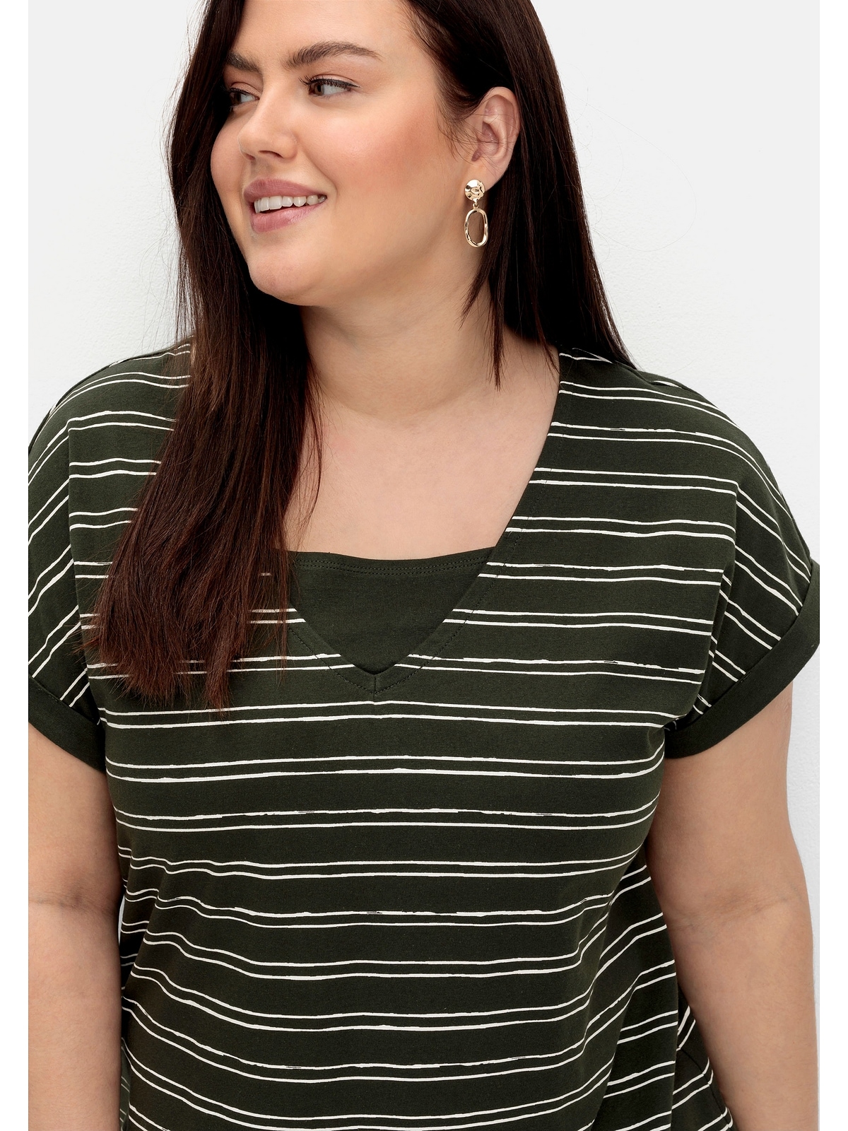 T-Shirt Baumwolle reiner BAUR Größen«, im online Lagenlook, aus »Große Sheego kaufen |