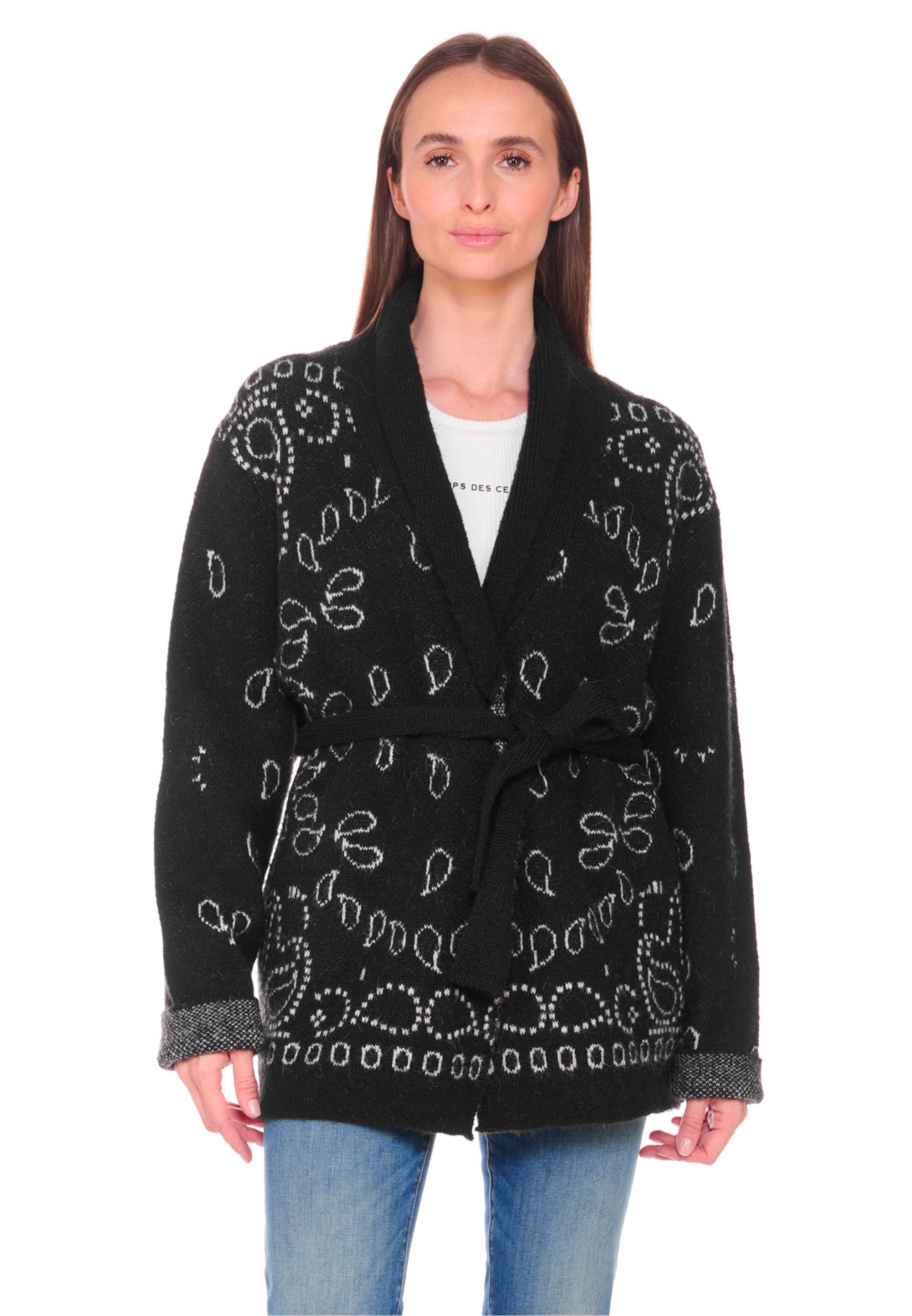 Le Temps Des Cerises Strickjacke »BAO«, mit schönem Allover-Muster