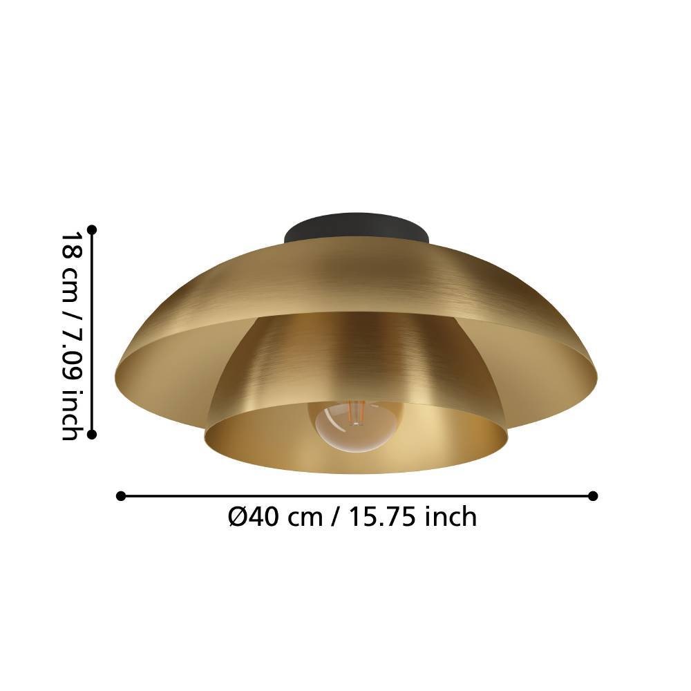 EGLO Deckenleuchte »CENCIARA«, 1 flammig, Leuchtmittel E27 | ohne Leuchtmittel, Deckenleuchte, Metall in Messing, Lampe mit E27 Fassung, Ø 40 cm