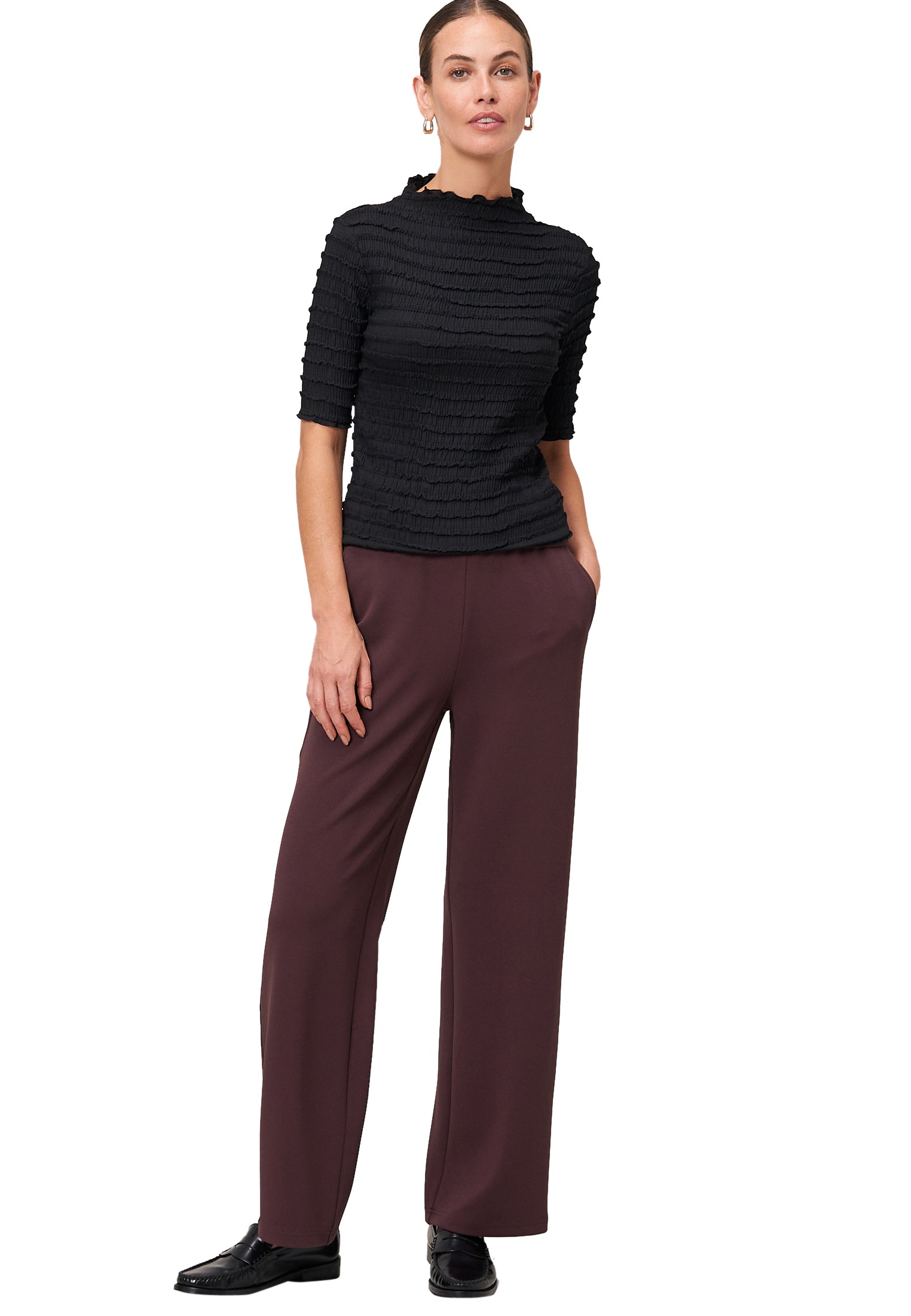 Zero 3/4-Arm-Shirt »zero Damen Shirt mit Rüschen«, (1 tlg.), Rüschen