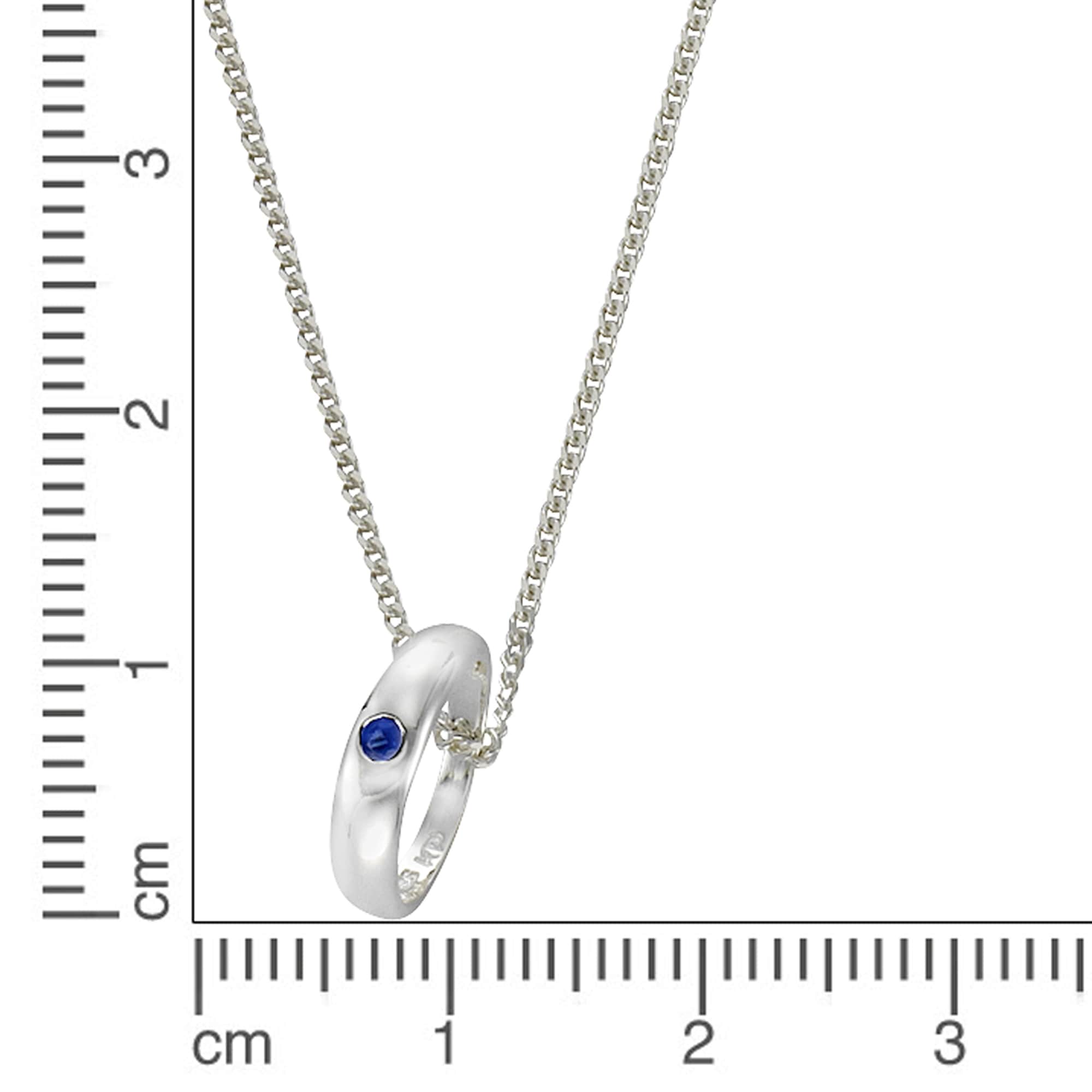 Zeeme Kette mit Anhänger »925 Silber Taufring mit Safir blau«