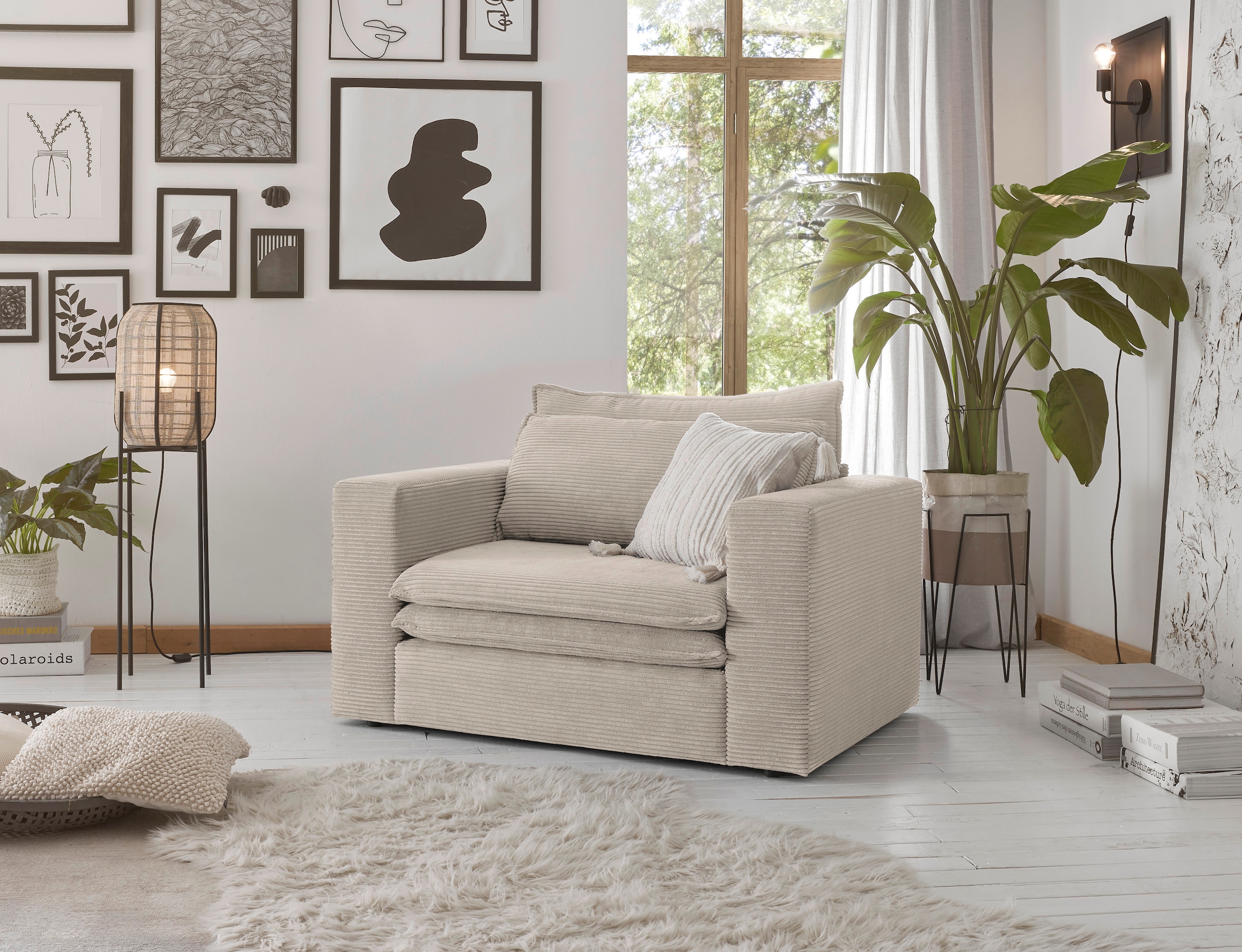 Places of Style Loveseat »PIAGGE«, Hochwertiger Cord, trendiger Loveseat