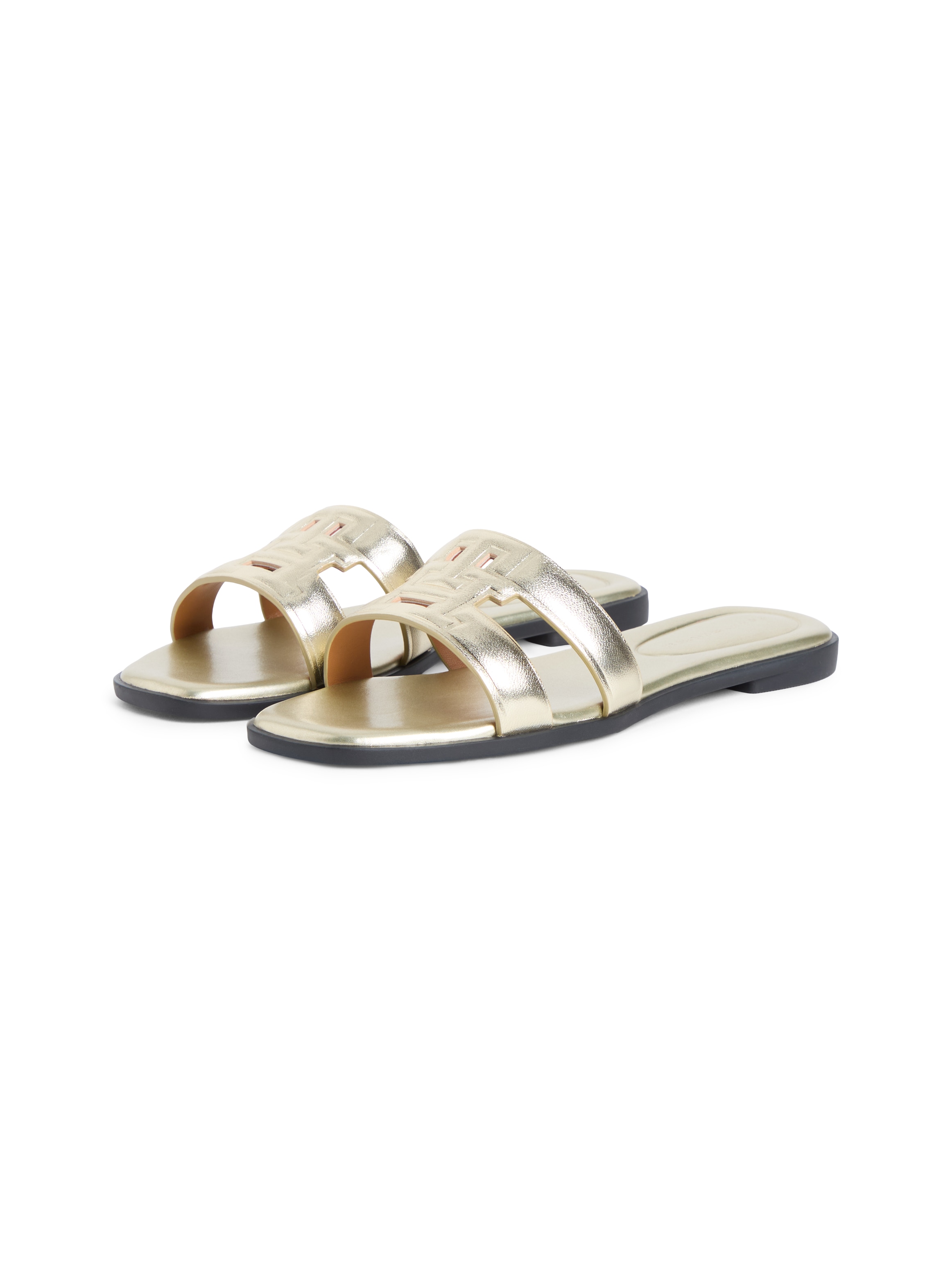 Tommy Hilfiger Pantolette "TH LOGO STRAP MULE GOLD" Sommerschuh, Schlüpfsch günstig online kaufen