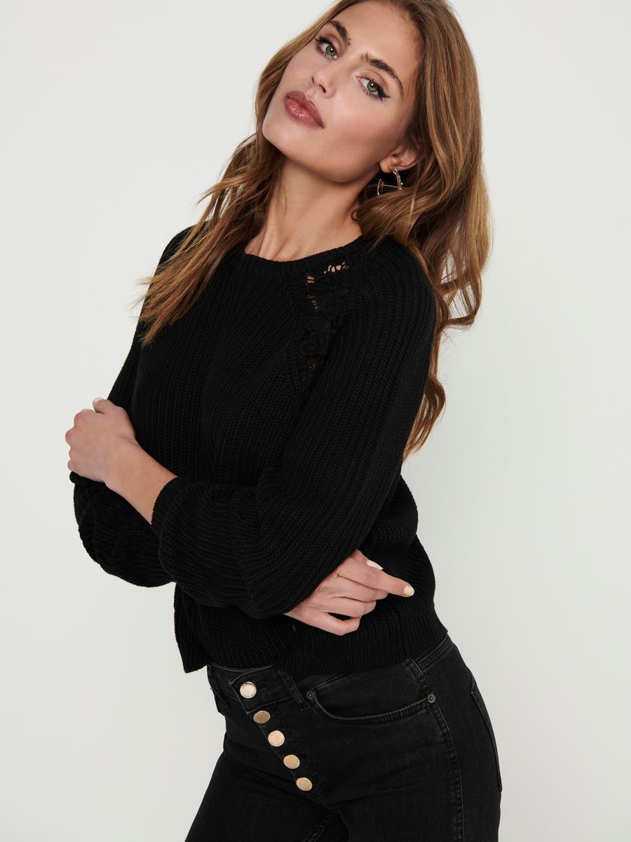 ONLY Strickpullover "ONLMAGA L/S LACE PULLOVER KNT NOOS", mit Spitze günstig online kaufen