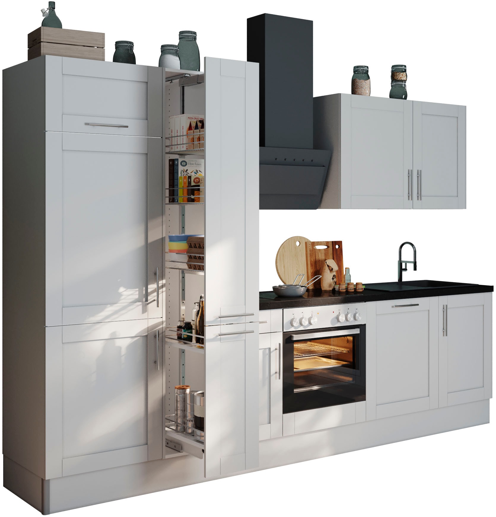 KOCHSTATION Küche "KS-Ahus", Breite 310 cm,wahlweise mit E-Geräten,MDF Fron günstig online kaufen