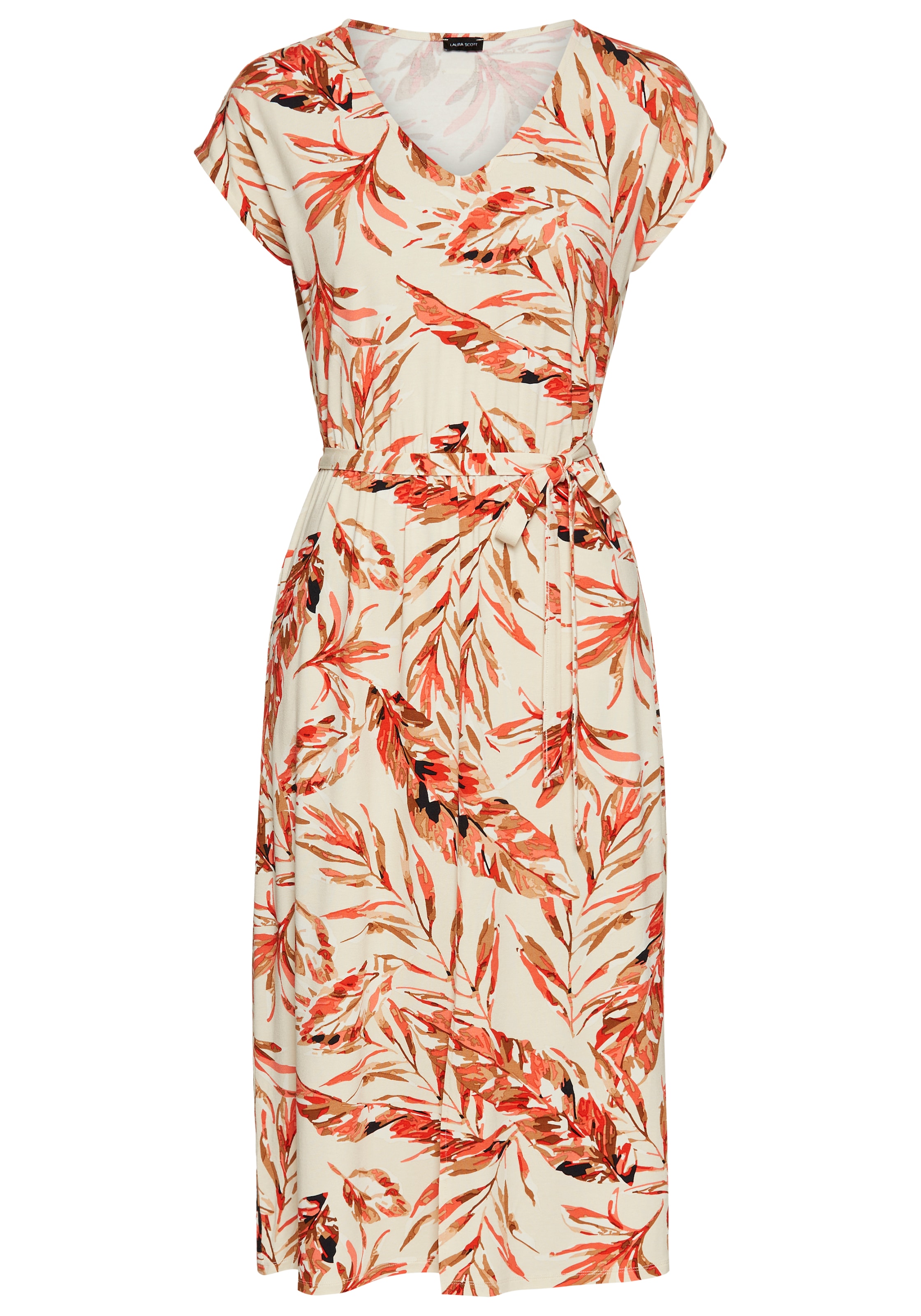 Laura Scott Sommerkleid, mit tropsiche Allover-Druck und Bindeband im Bund - NEUE KOLLEKTION
