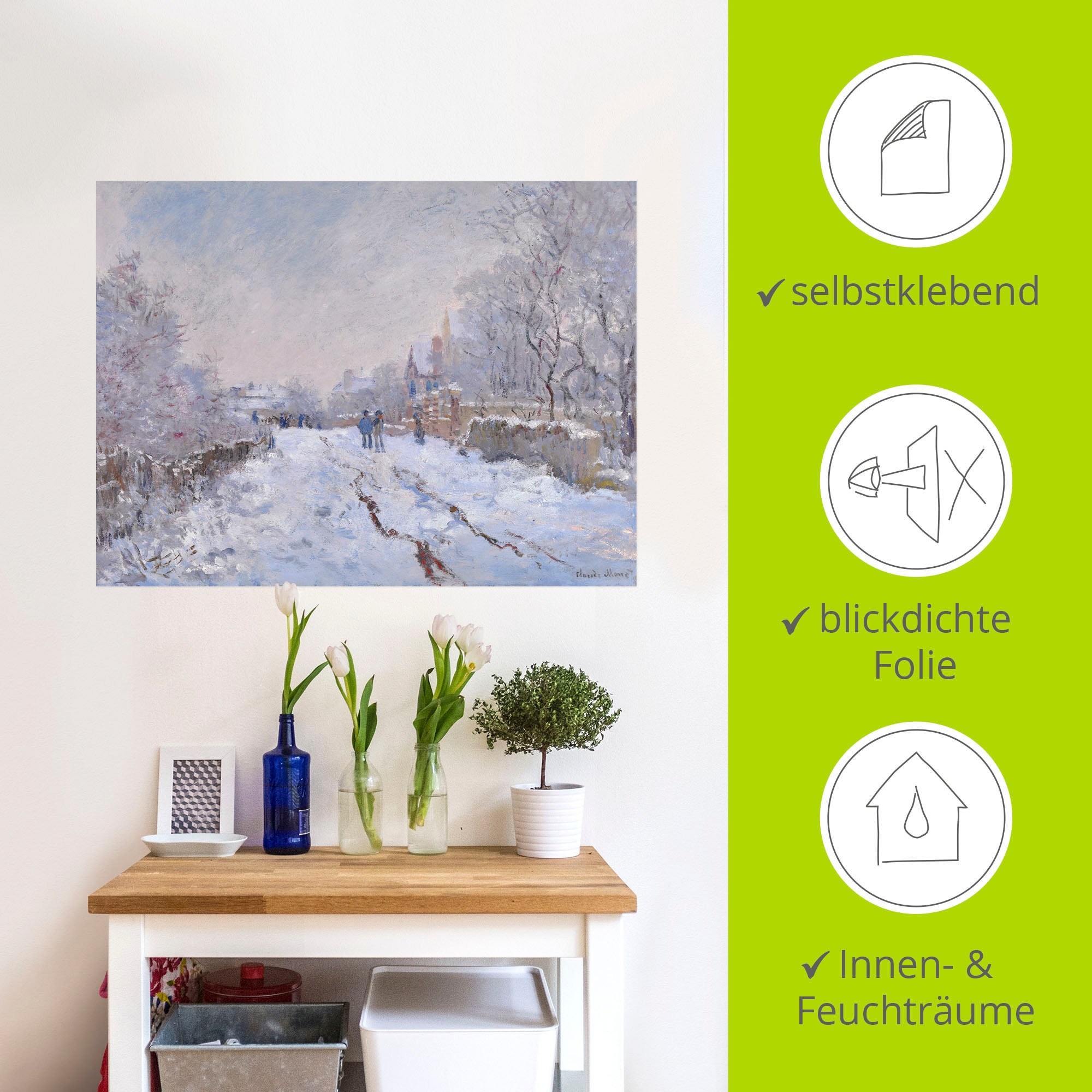 Artland Wandbild »Schnee in Argenteuil.«, Vier Jahreszeiten Bilder, (1 St.), als Leinwandbild, Poster in verschied. Größen