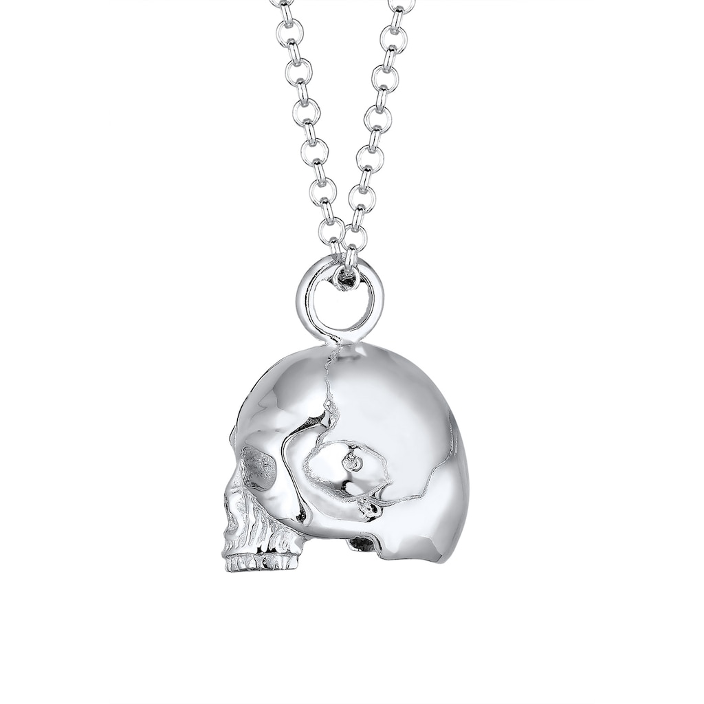 Kuzzoi Lange Kette »Totenkopf Schädel Gothic 925 Sterling Silber«