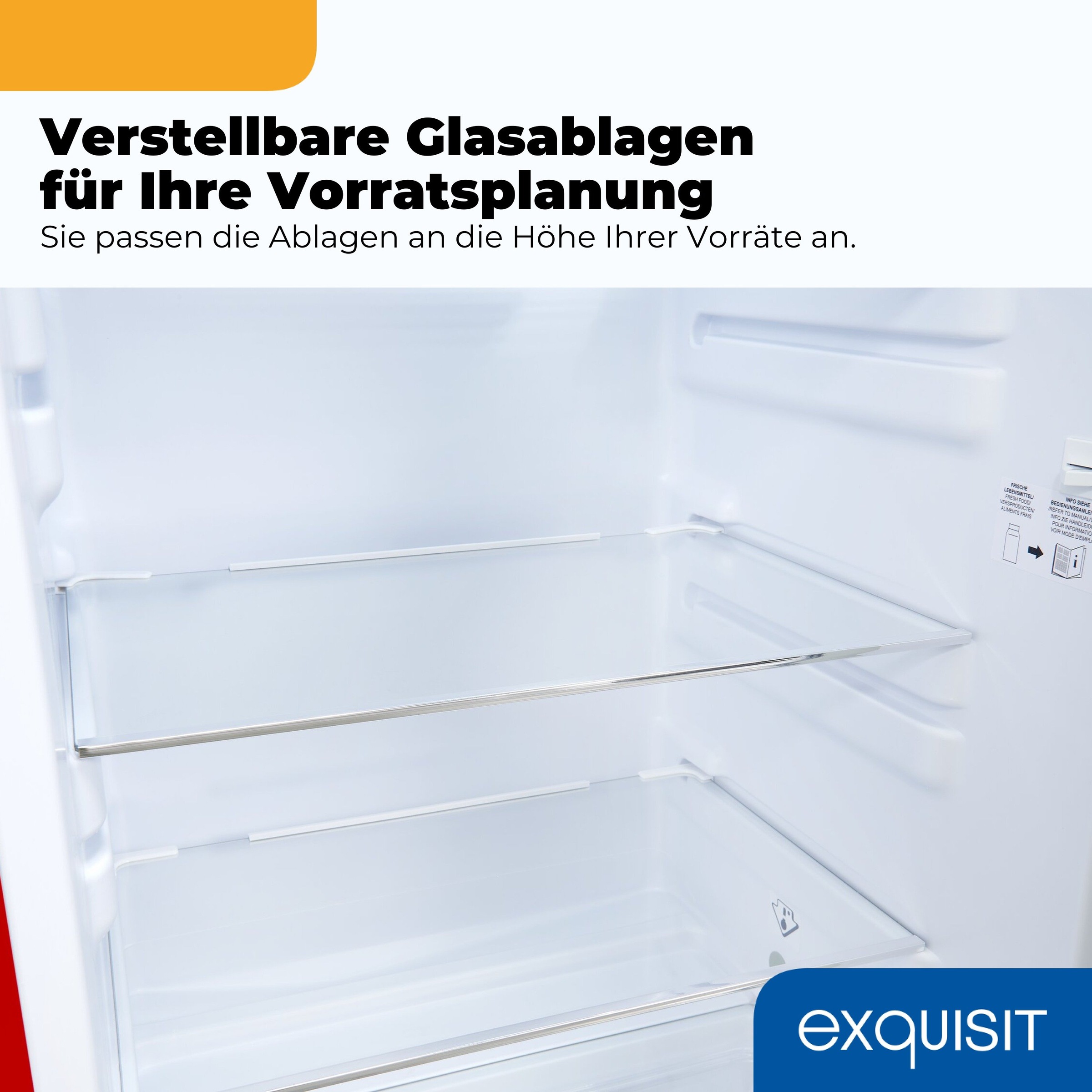 exquisit Kühl-/Gefrierkombination »RKGC270-45-H-160C rot« 146,5 cm hoch 54,5 cm breit LED-Beleuchtung, verstellbare Glasböden, Retro-Design
