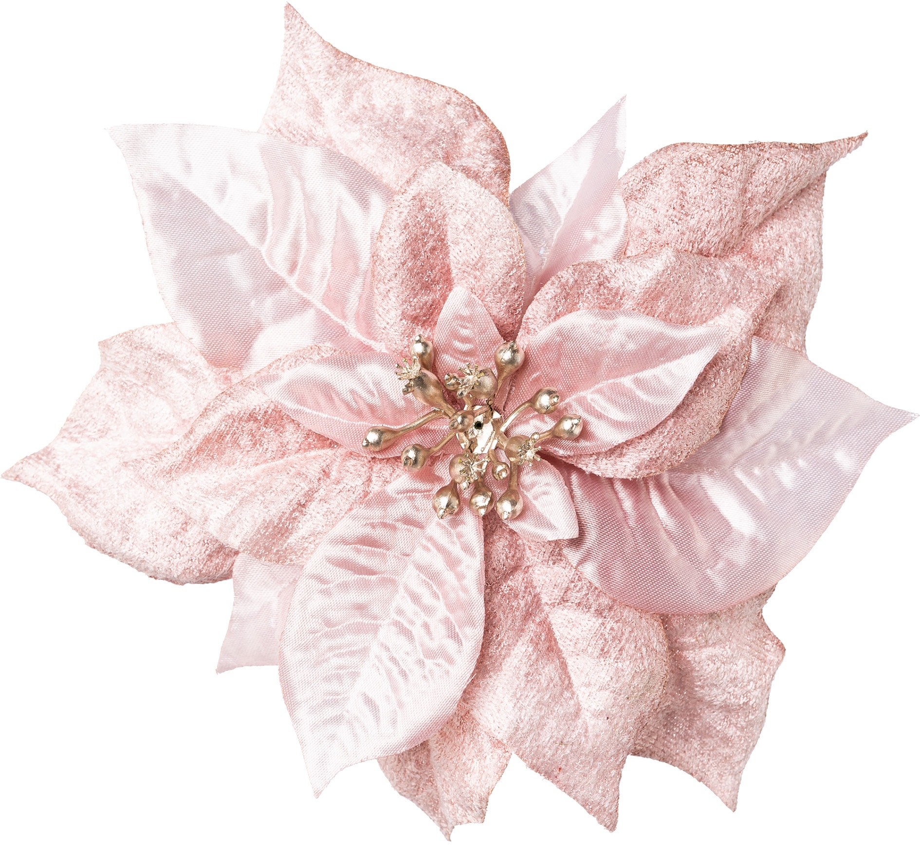Creativ deco Weihnachtsbaumklammer »Poinsettienblüte, Weihnachtsdeko, Christbaumschmuck«, (Set, 8 tlg.), Ø ca. 17 cm