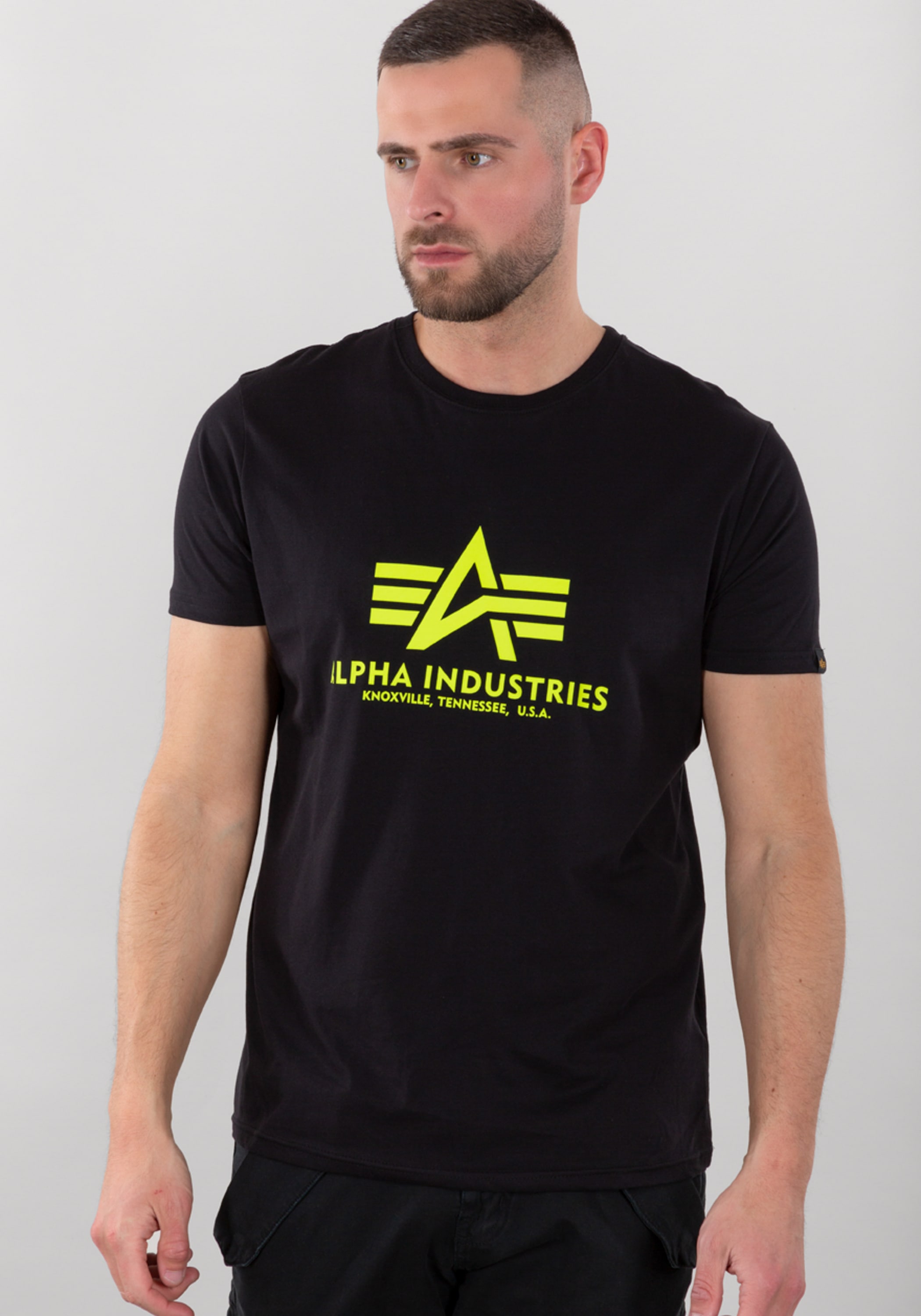 Alpha Industries T-Shirt »ALPHA INDUSTRIES Men - T-Shirts Basic T-Shirt Neon Print«
