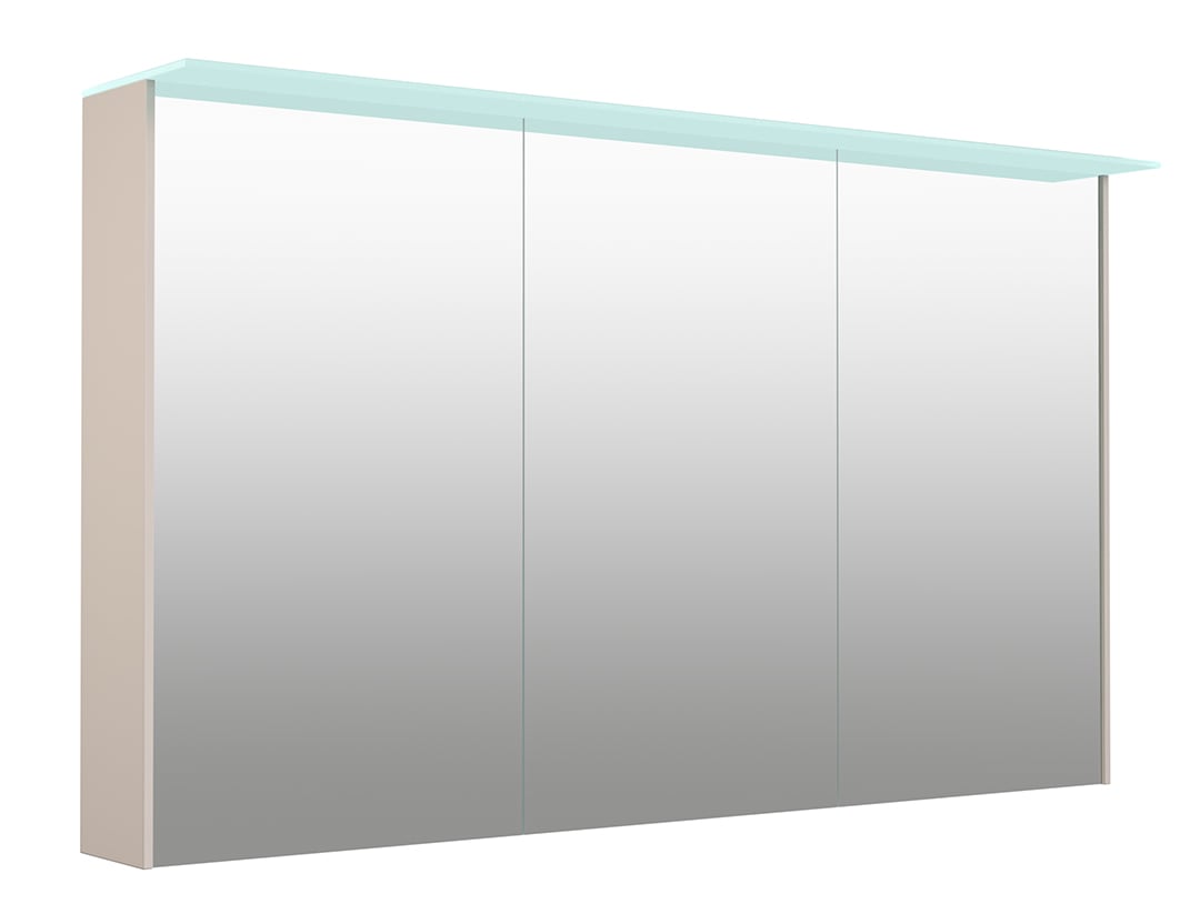welltime Spiegelschrank "D-Line", Badmöbel, 121,5 cm breit, doppelseitig verspiegelt, LED-Beleuchtung