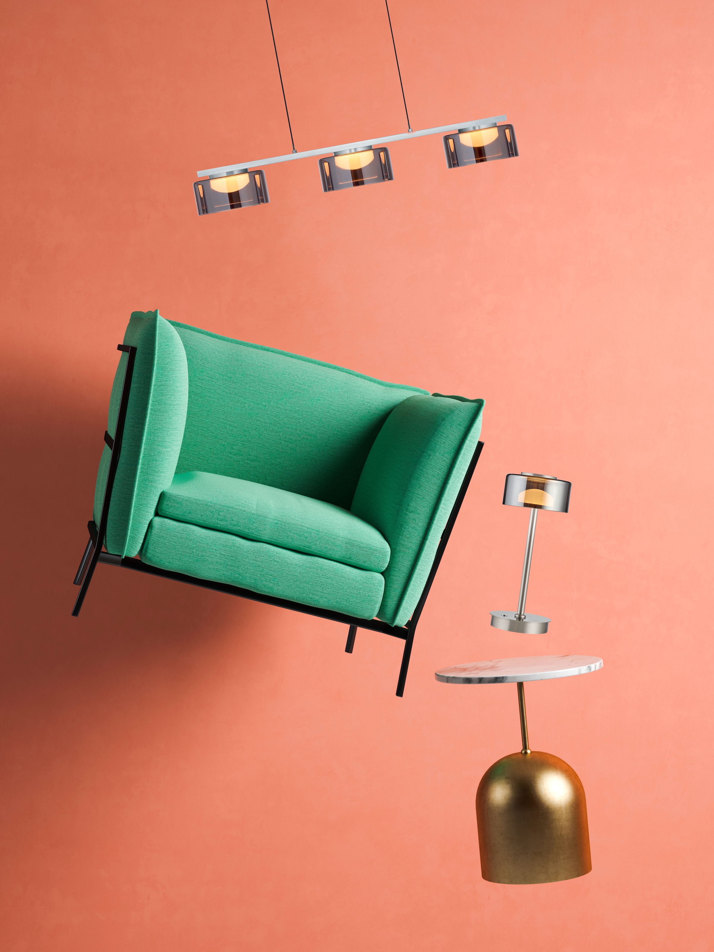 HELL höllisch gutes Licht LED Pendelleuchte »DUNE« LED-Modul 1 Stk. Extra-Warmweiß B-Link Fernbedienung, Dim to warm, Stufenlos höhenverstellbar