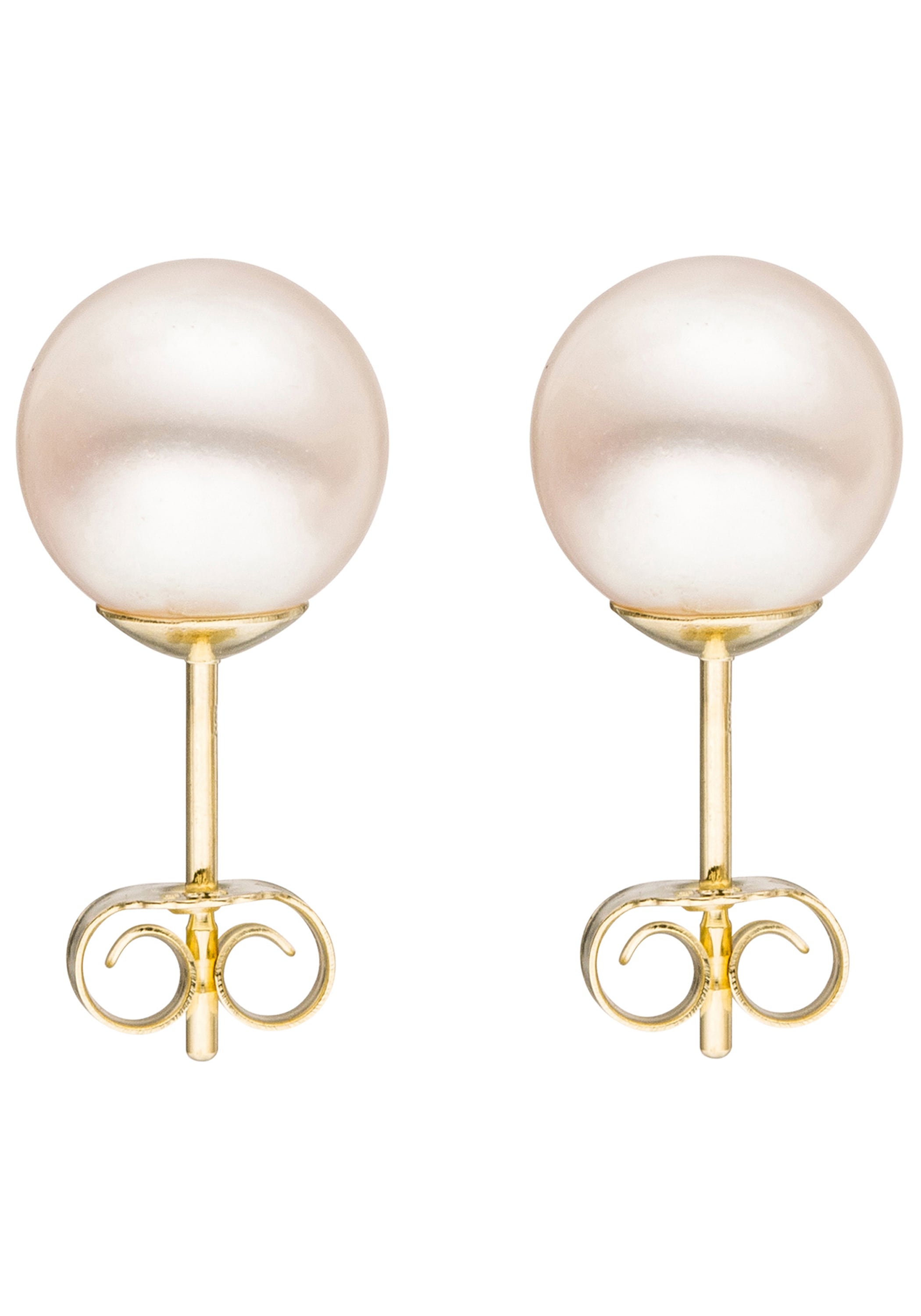 JOBO Paar Ohrstecker 333 Gold mit Süßwasser-Zuchtperlen 8,5 mm