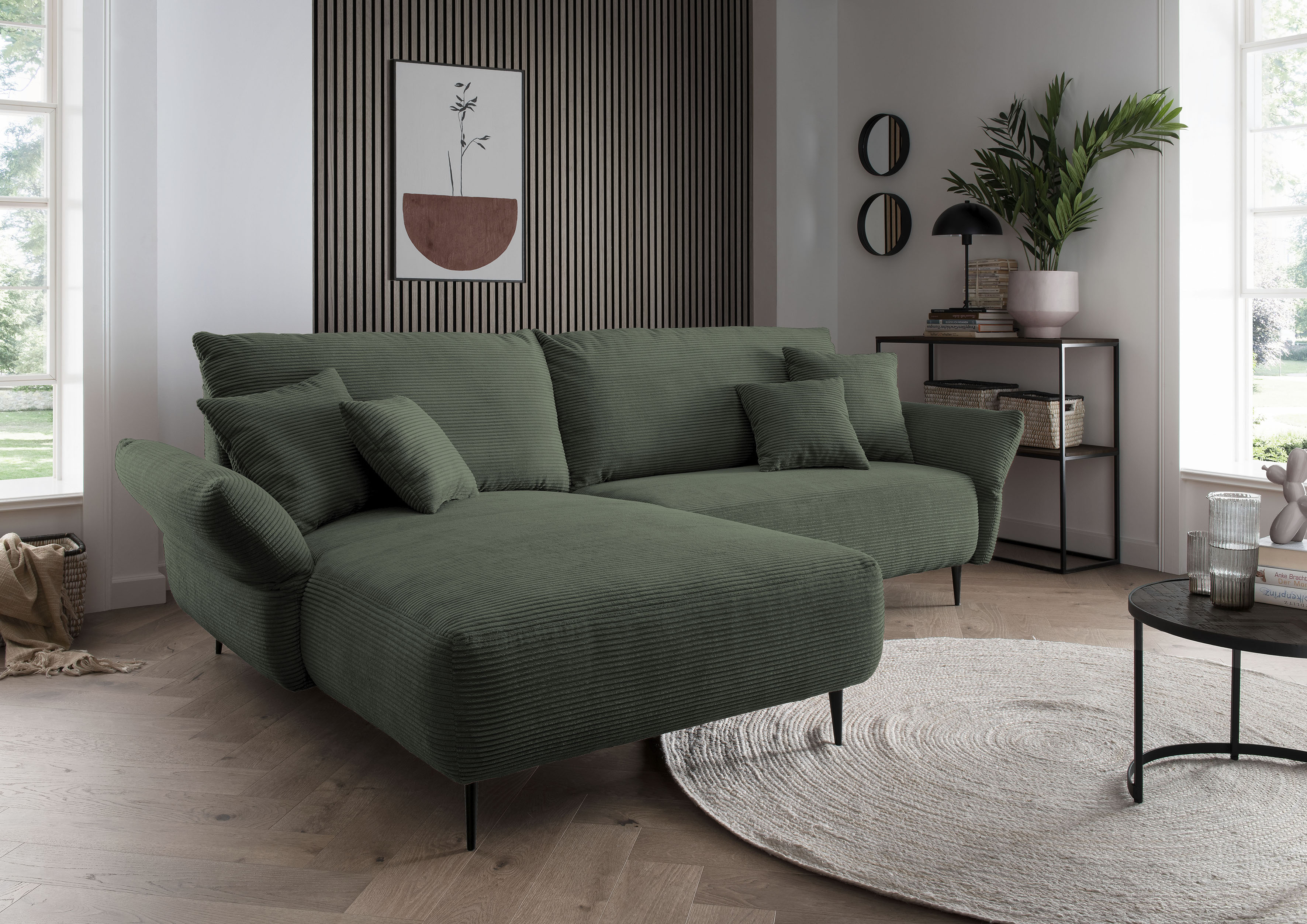 Home affaire Ecksofa "Amarena modern & bequem, verstellbare Armlehnen, L-Form" inklusive Armlehnenverstellfunktion, inkl. 4x Zierkissen