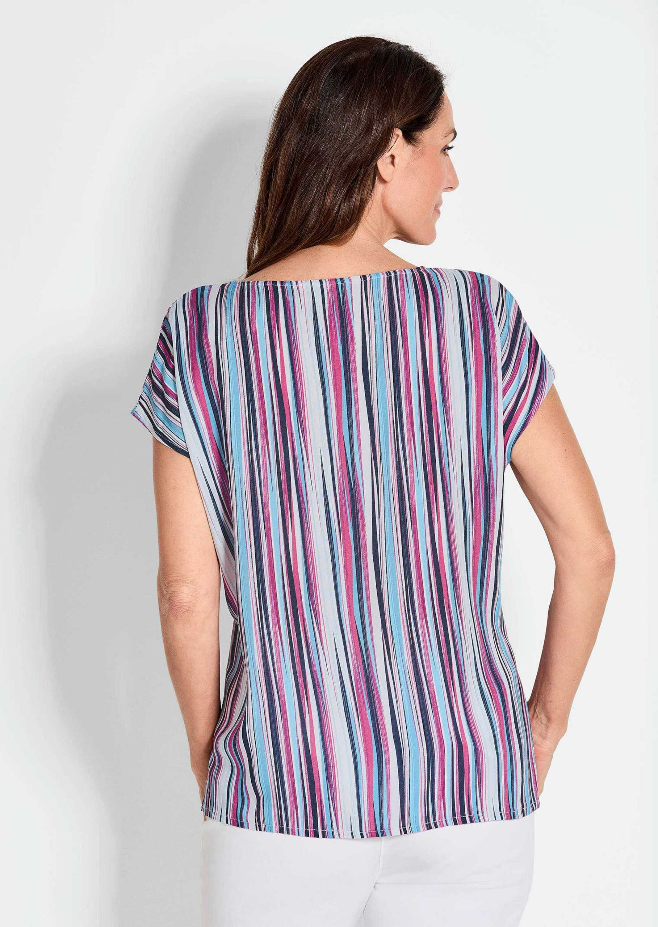 GOLDNER Druckbluse »Bluse Druckbluse mit Streifendruck«