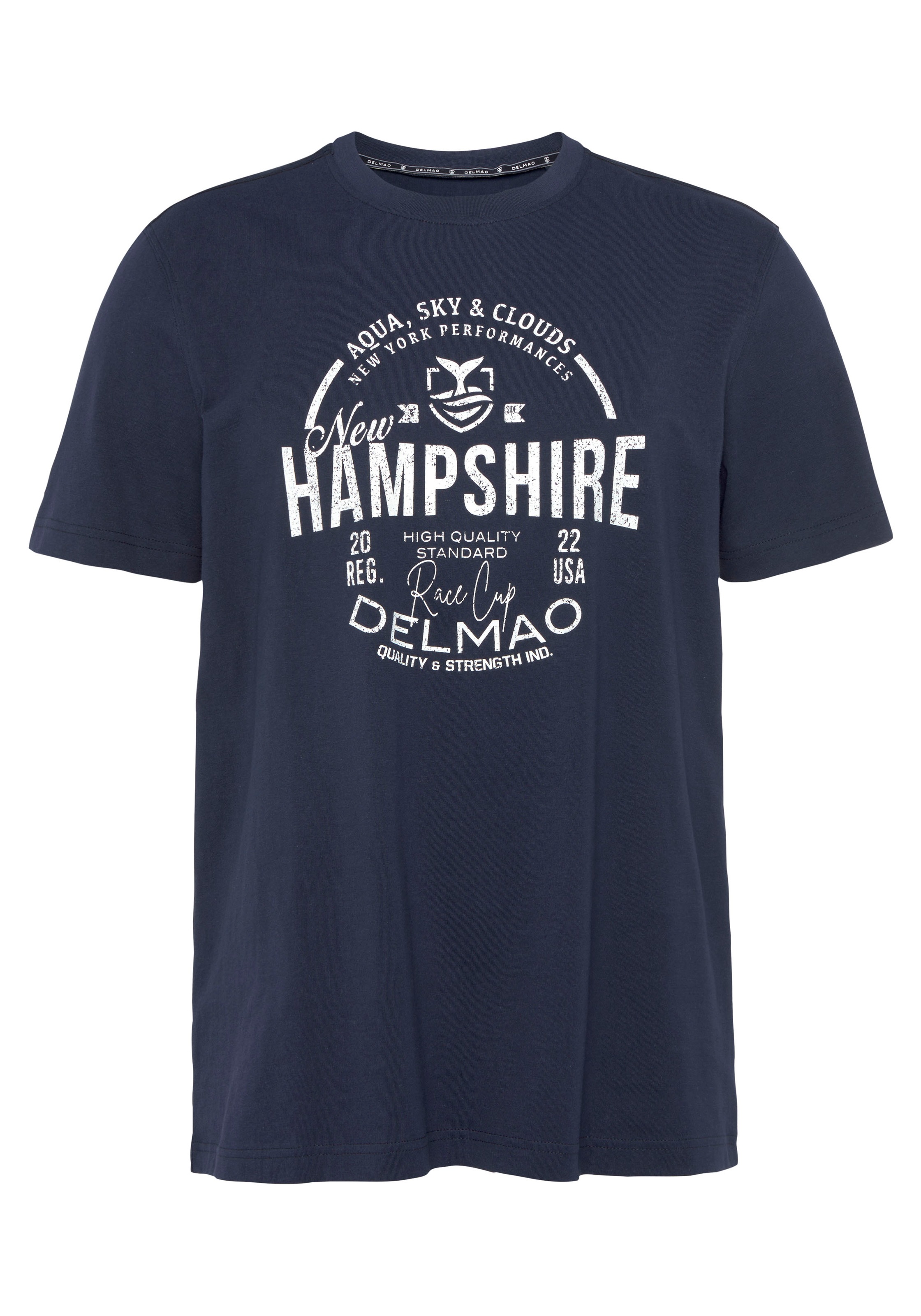 DELMAO T-Shirt, Kurzarm, lässige Passform, mit peppigem Print, aus Baumwolle