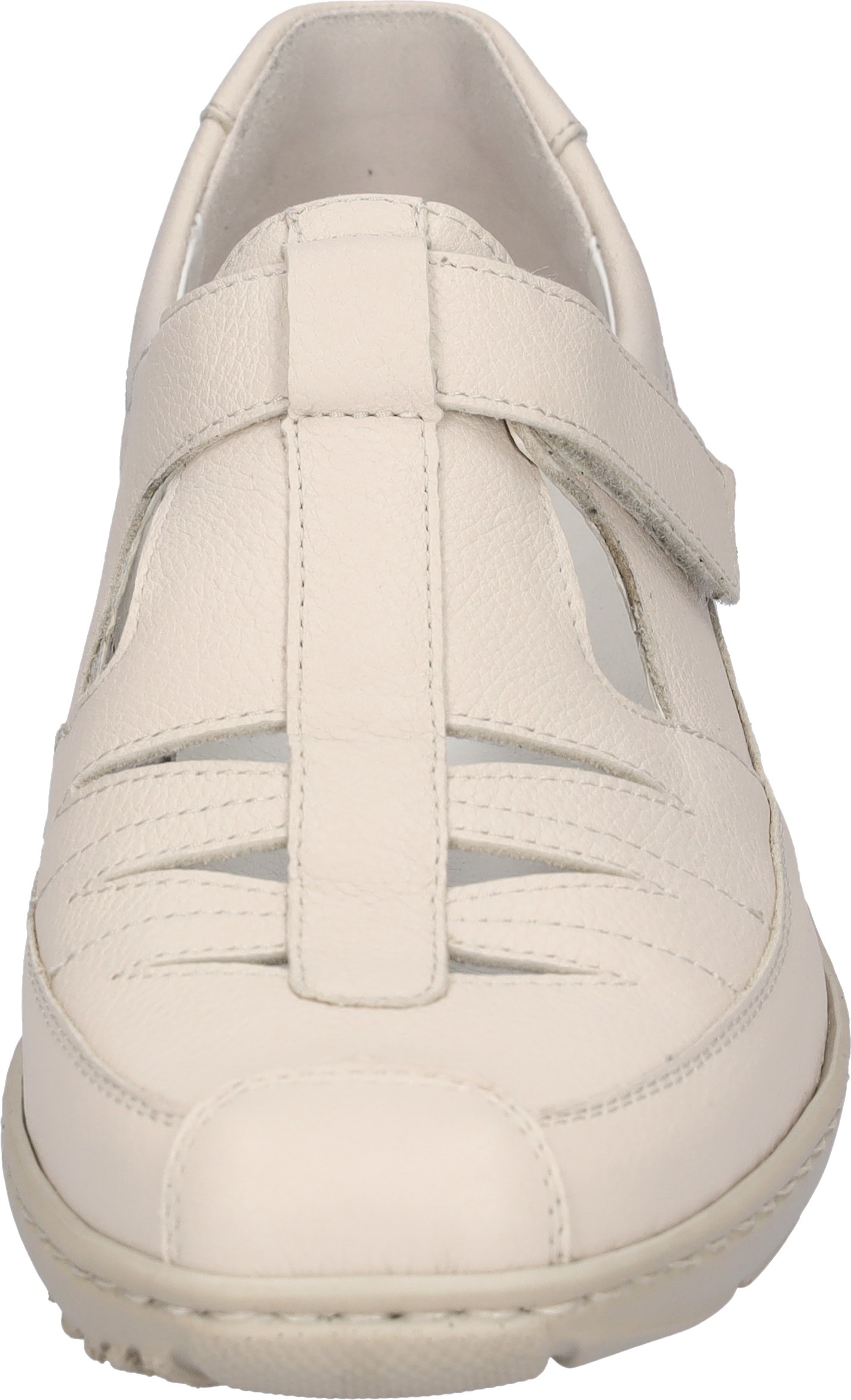 Klettschuh WALDLÄUFER "KYA", Herren, Gr. 8,5 (42,5), creme, Nappaleder, unifarben, Basic, Schuhe Klettschuh, Bequemschuh, Halbschuh mit Klettverschluss, in Komfortweite K 3