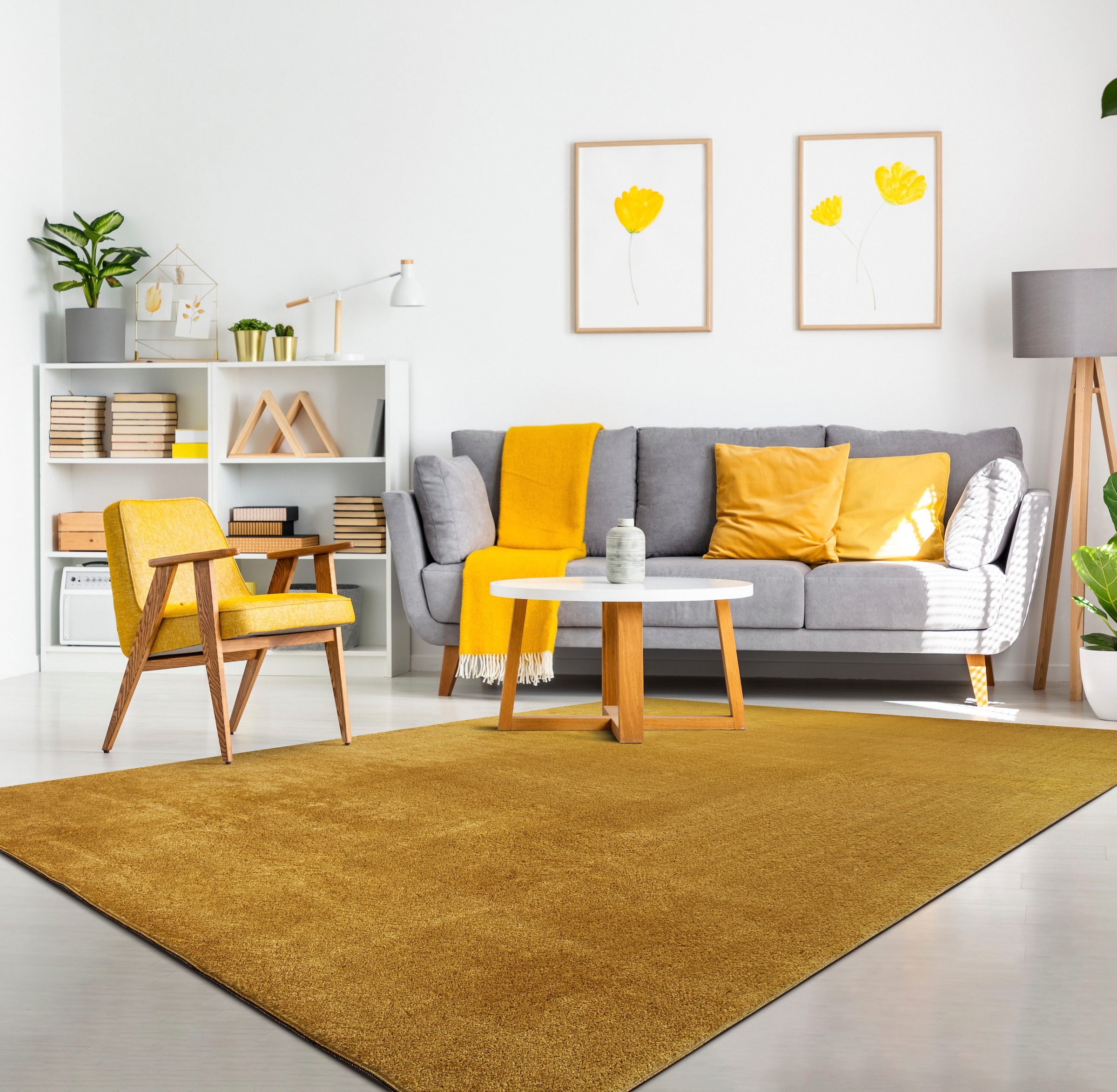Paco Home Teppich »Cadiz 630«, rechteckig, 14 mm Höhe, Uni-Farben, besonders weich, waschbar, auch als Läufer erhältlich