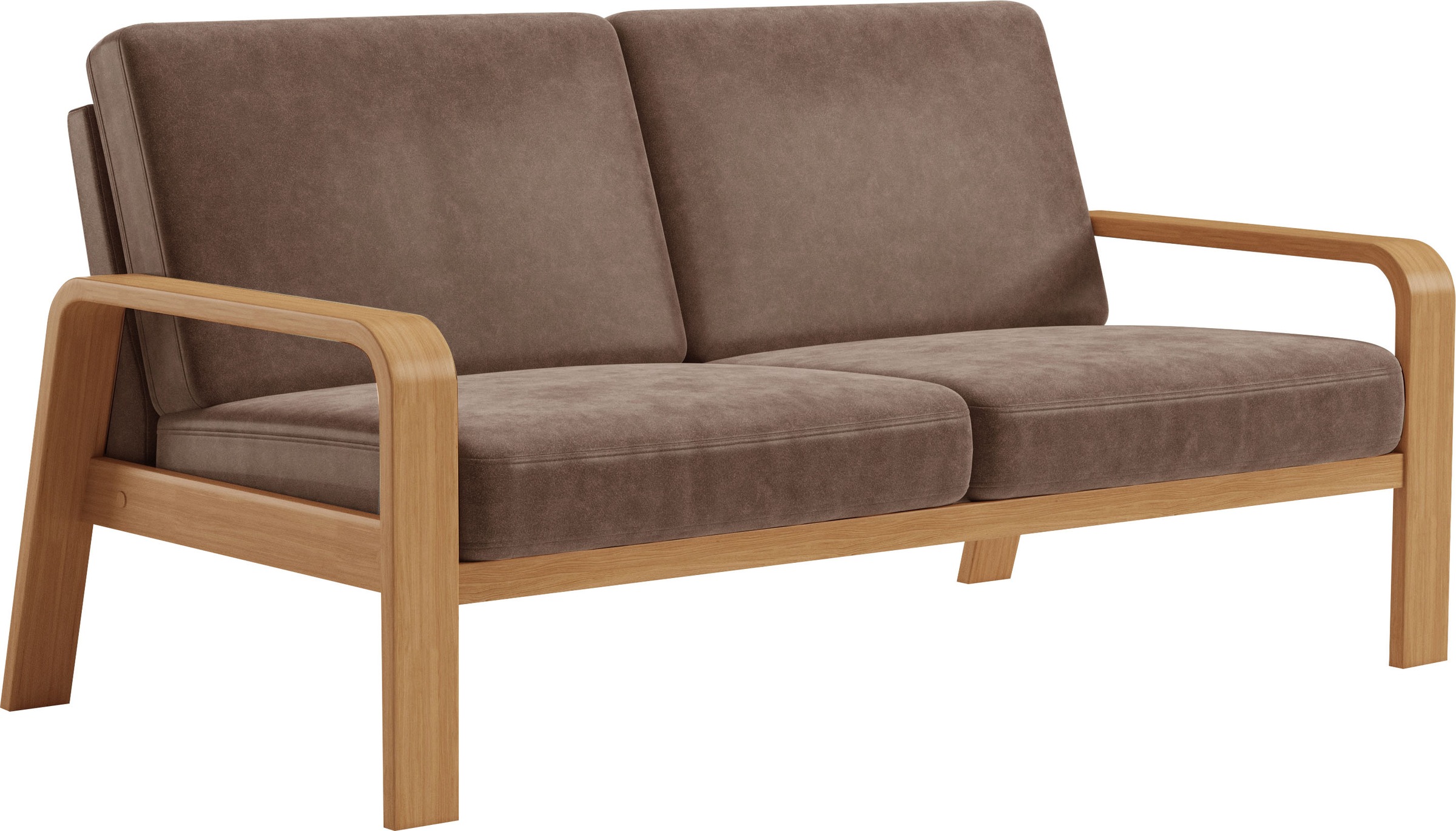 sit&more 2,5-Sitzer »Kolding«, Armlehnen aus eichefarbigem Buchenholz, verschiedene Bezüge und Farben