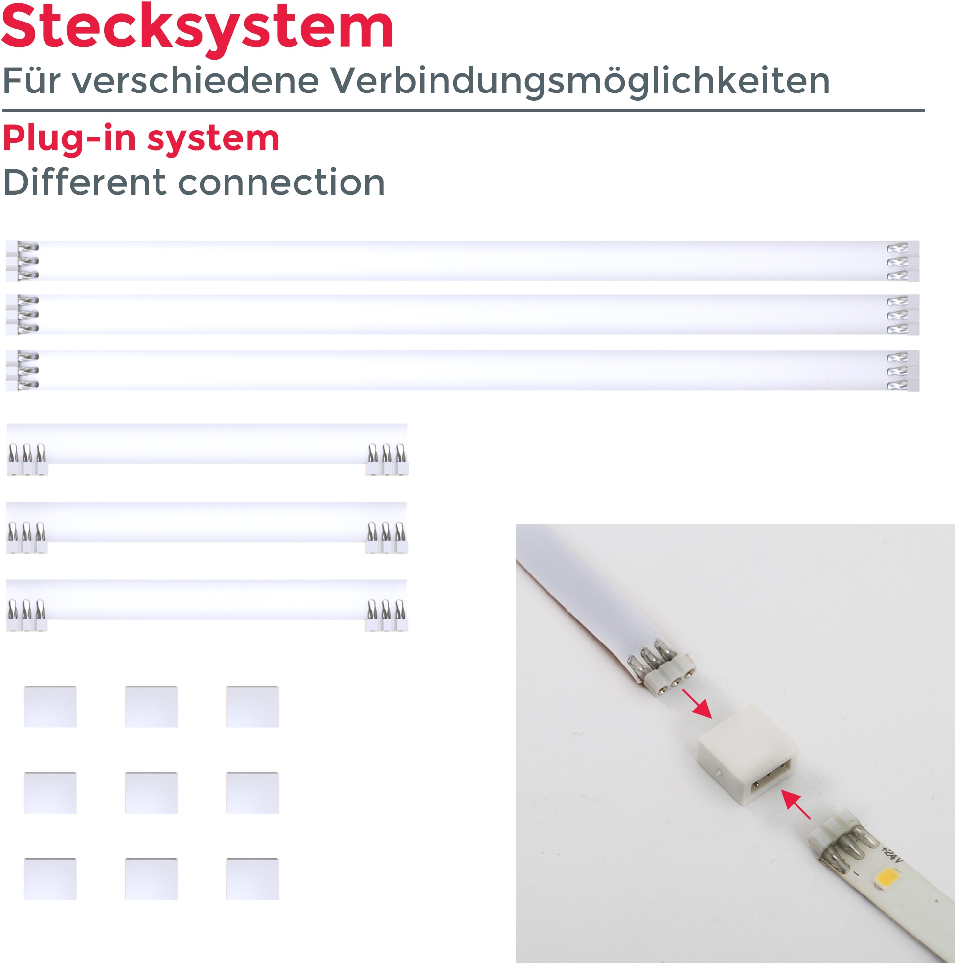 B.K.Licht LED-Streifen »Lacerta«, Band bestellen Set 4 Streifen Verbinder inkl. Unterbauleuchte | 2m BAUR LED