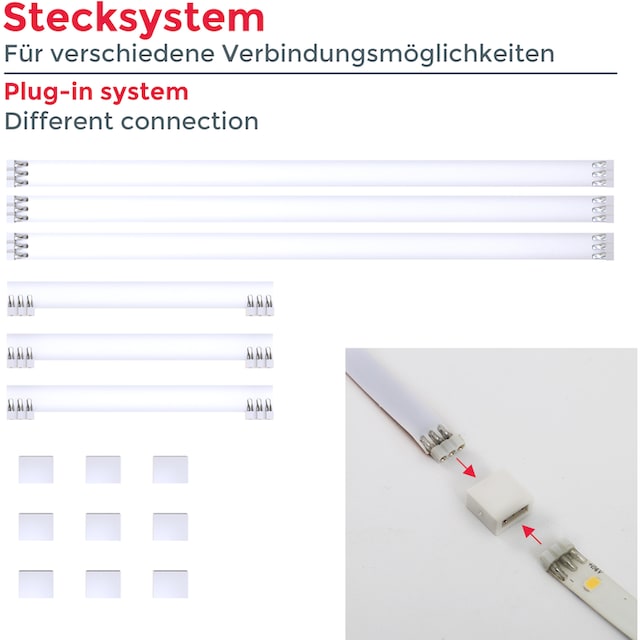 B.K.Licht LED-Streifen »Lacerta«, 2m LED Band Set 4 Streifen  Unterbauleuchte inkl. Verbinder bestellen | BAUR