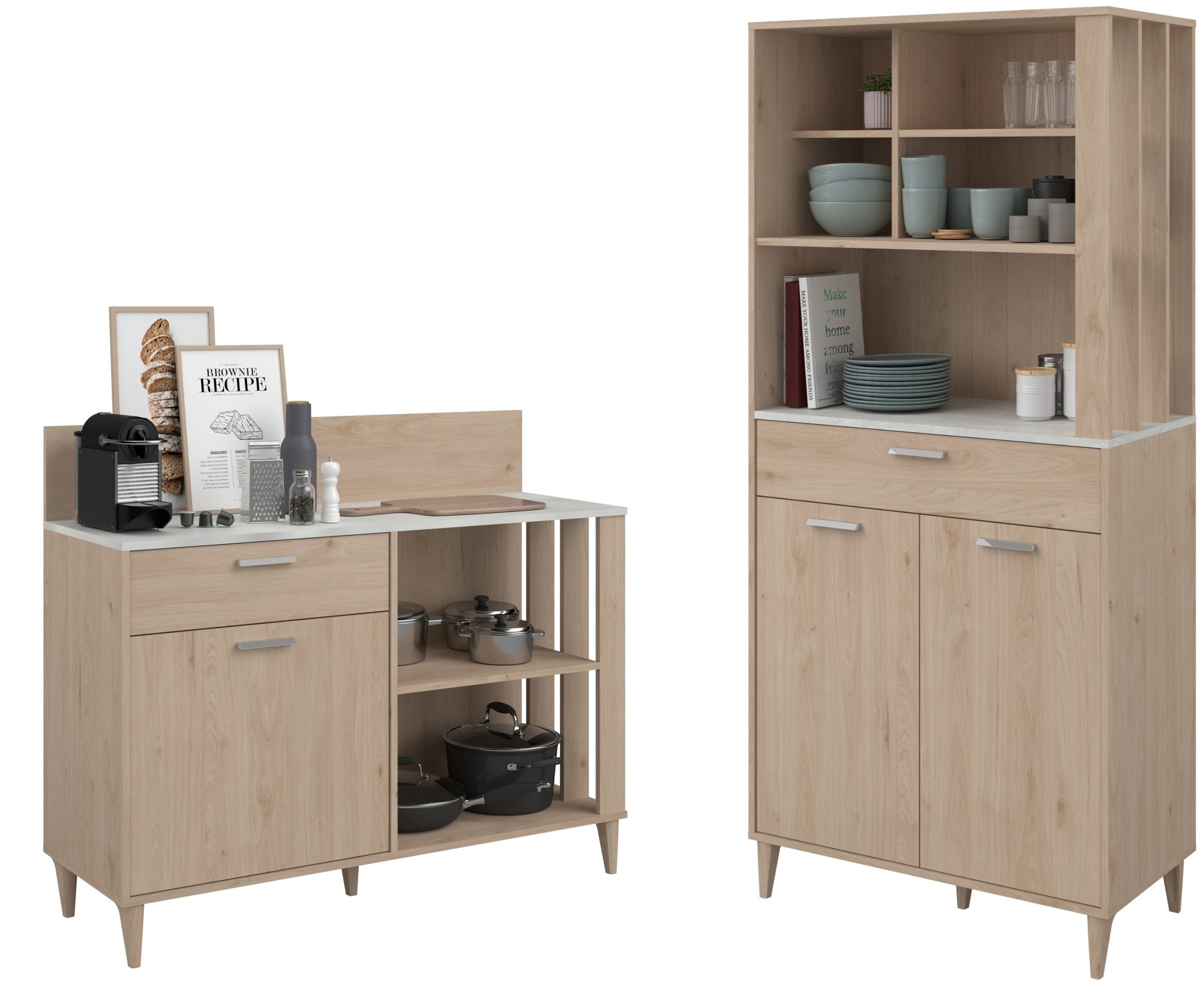 Parisot Schrank-Set »Gala 2«, (Set, 2 St.), dekorative Claustra an den Seiten der oberen Fächer